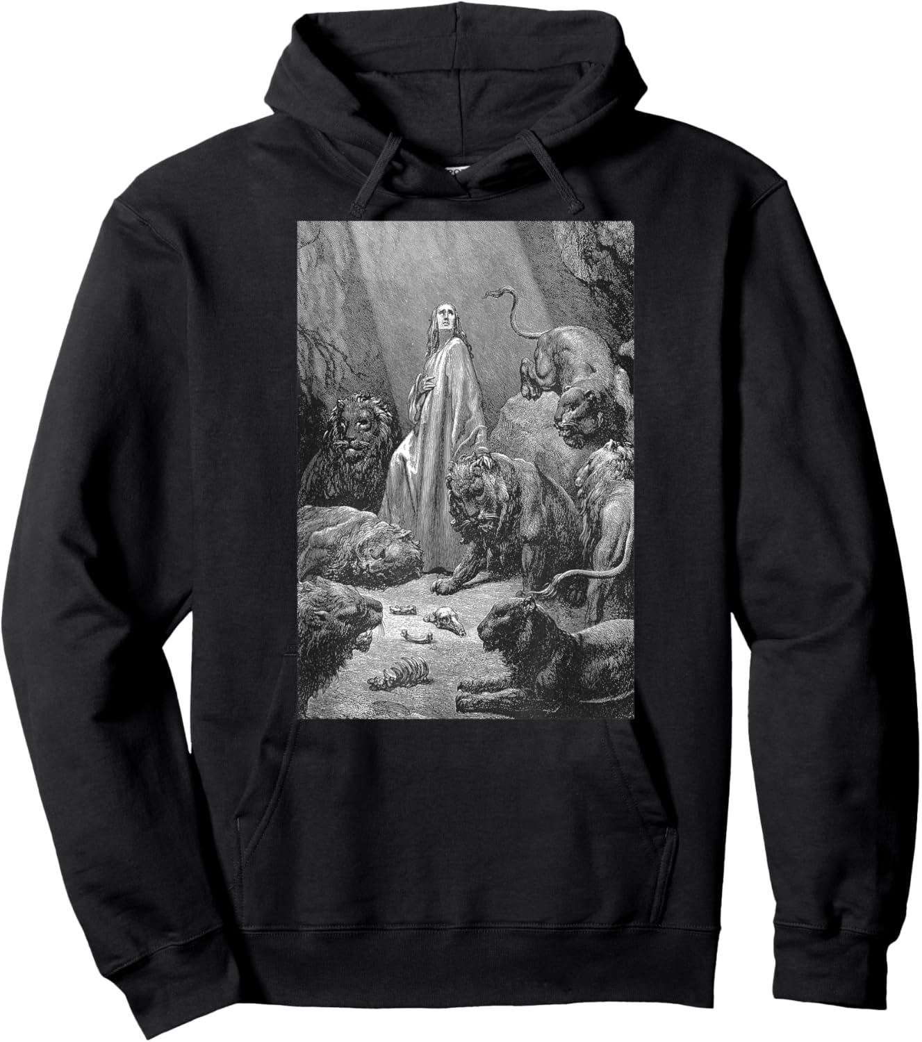Gustave Dore Daniel in the Lions Den Hoodie - Hoodie | Black