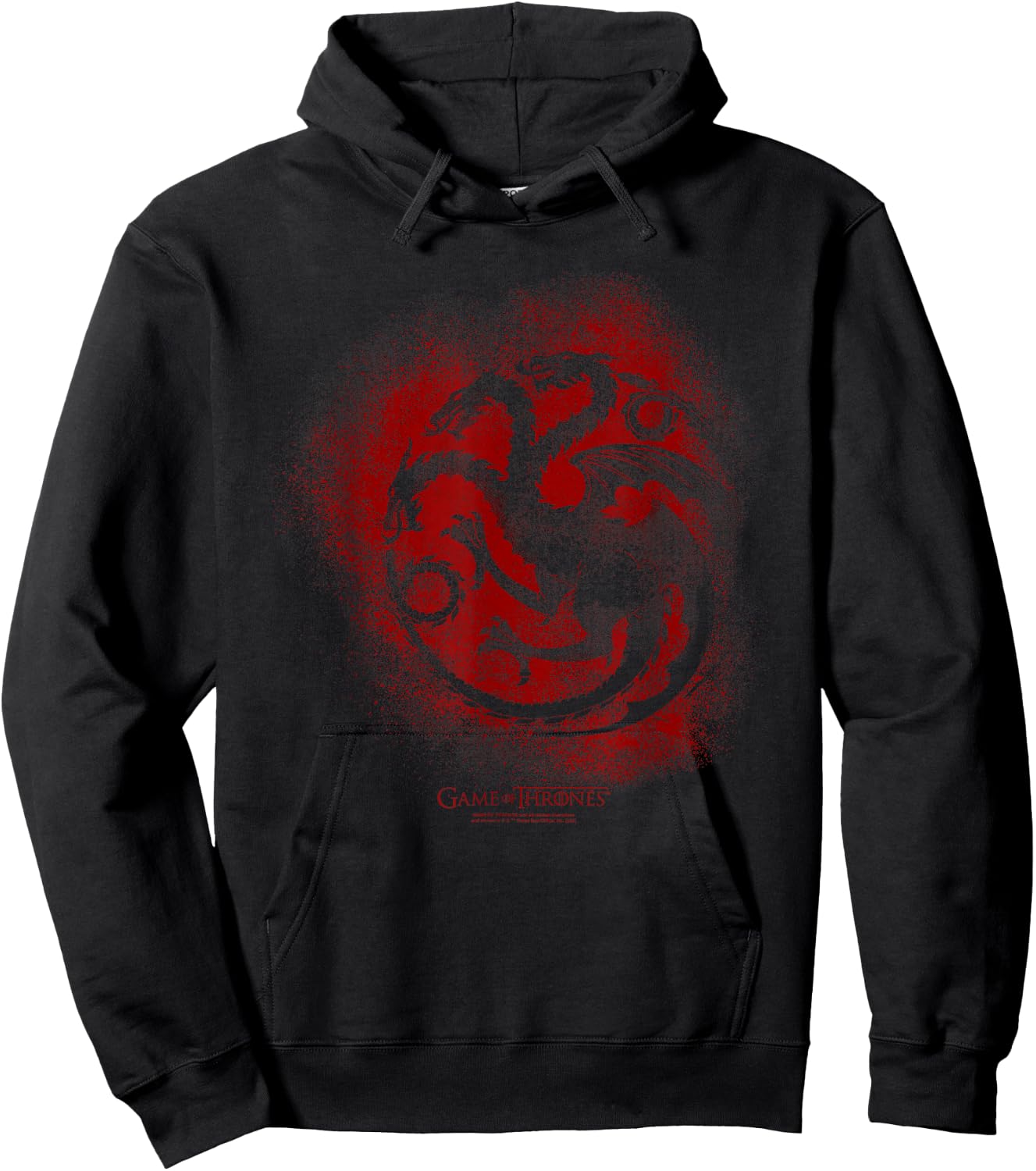 Game of Thrones Targaryen Sprayed Outline Sigil Hoodie - Hoodie | Black
