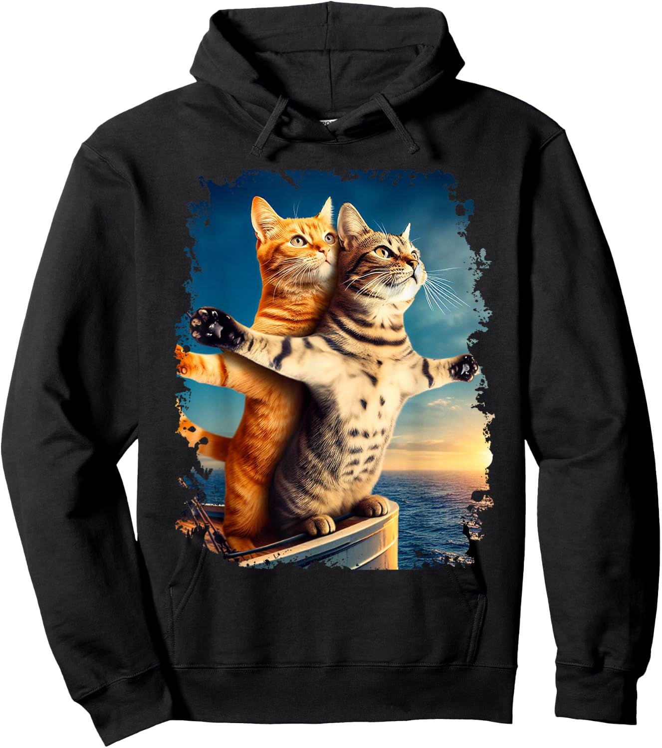 Titanic Meme Shirt for Kids Girls Funny Cat Titanic Hoodie - Hoodie | Black