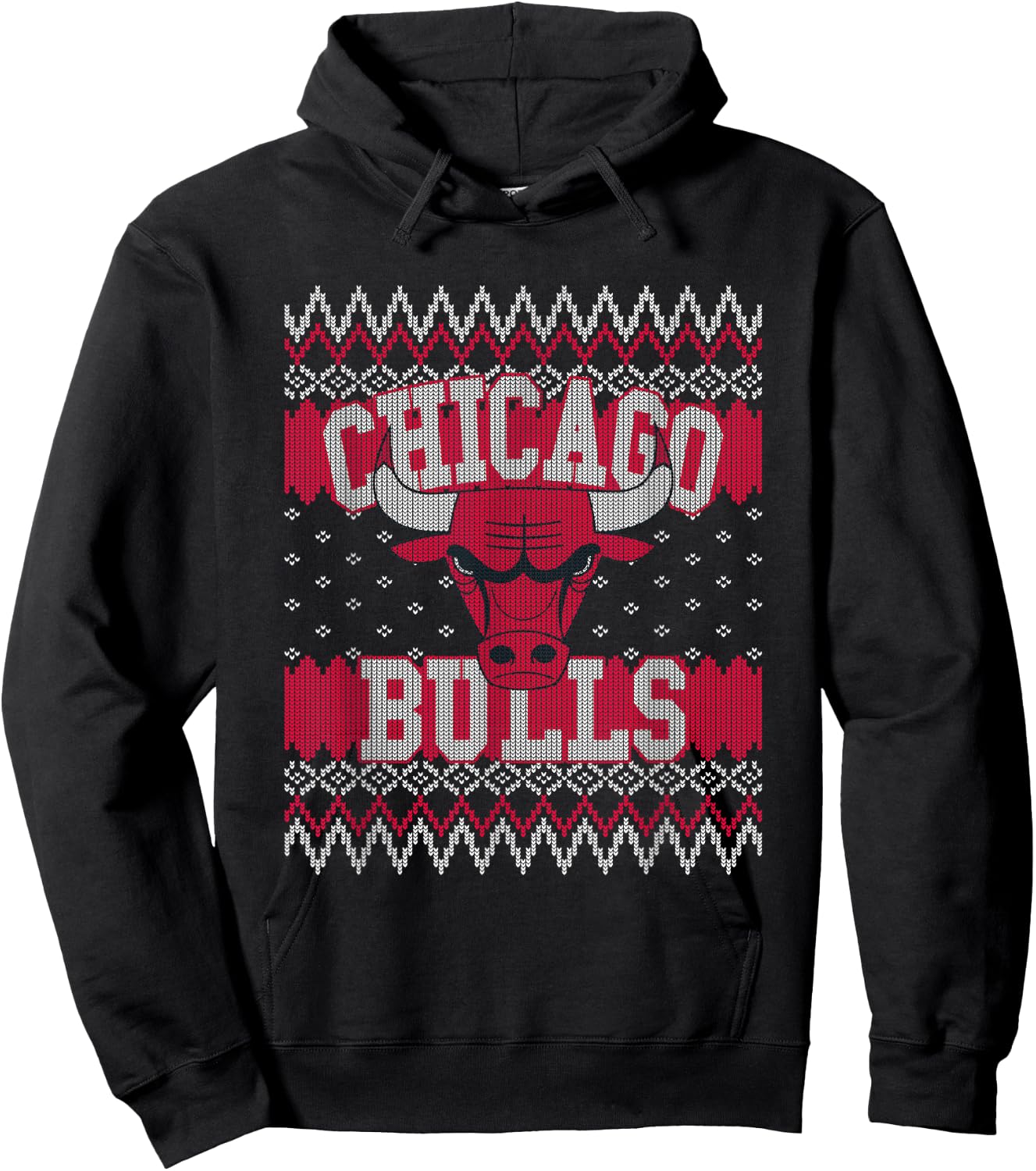 NBA Chicago Bulls Ugly Christmas Sweater Style Hoodie - Hoodie | Black