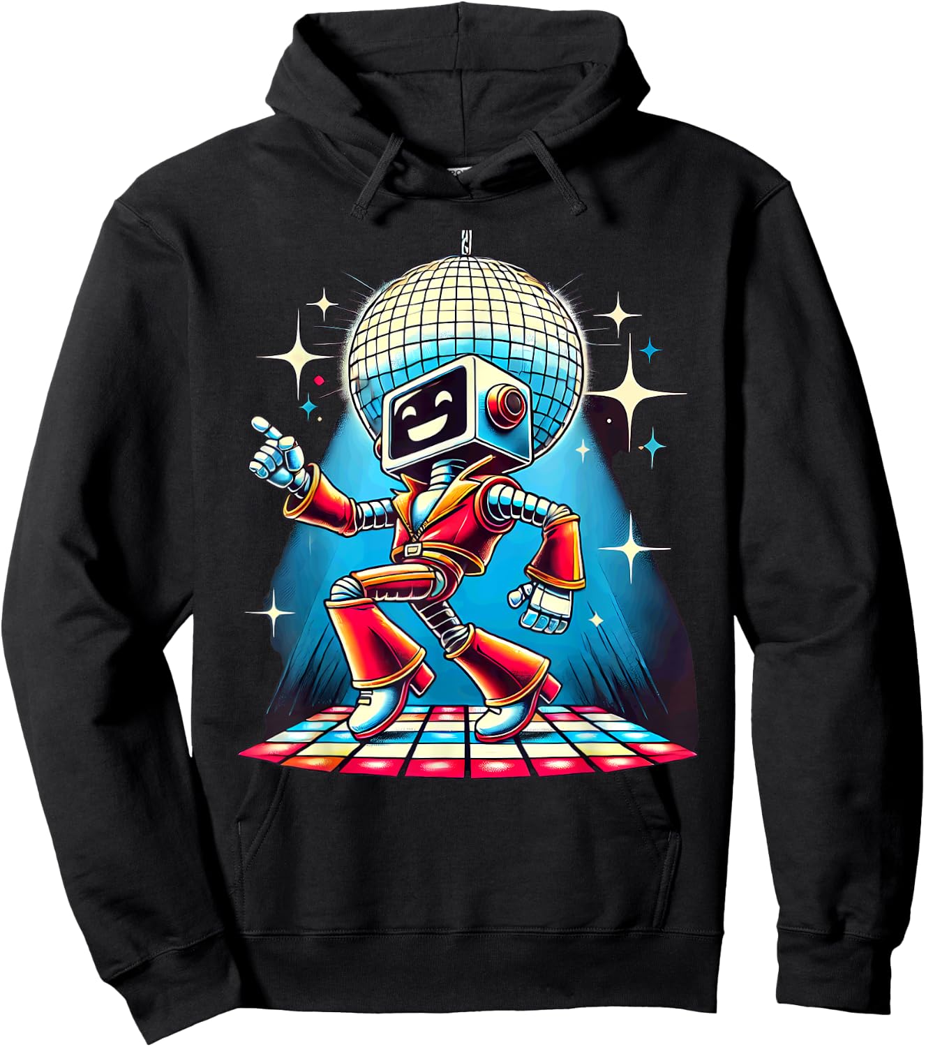 Aesthetic Robot Disco Hoodie - Hoodie | Black