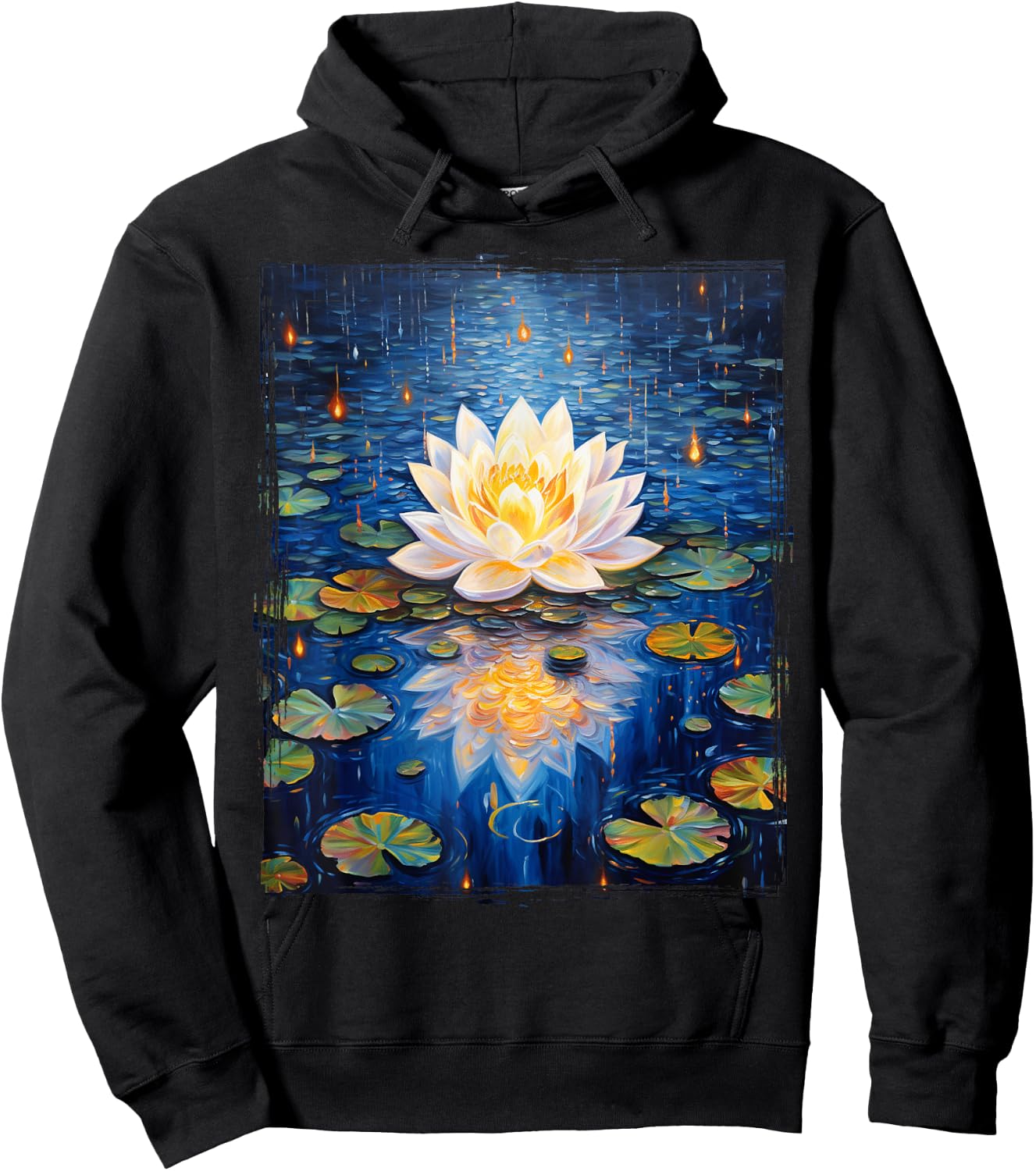 Vintage Lotus , Buddhist & Women Hoodie - Hoodie | Black