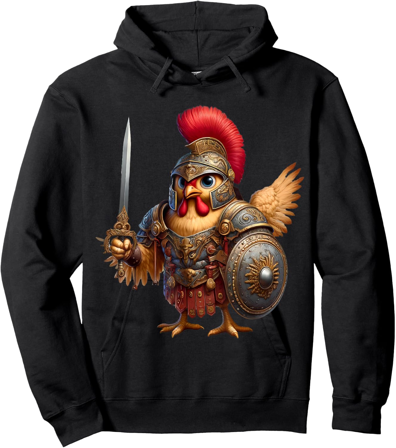 Chicken Gladiator Ancient Rome SPQR Men Women Kids Hoodie - Hoodie | Black