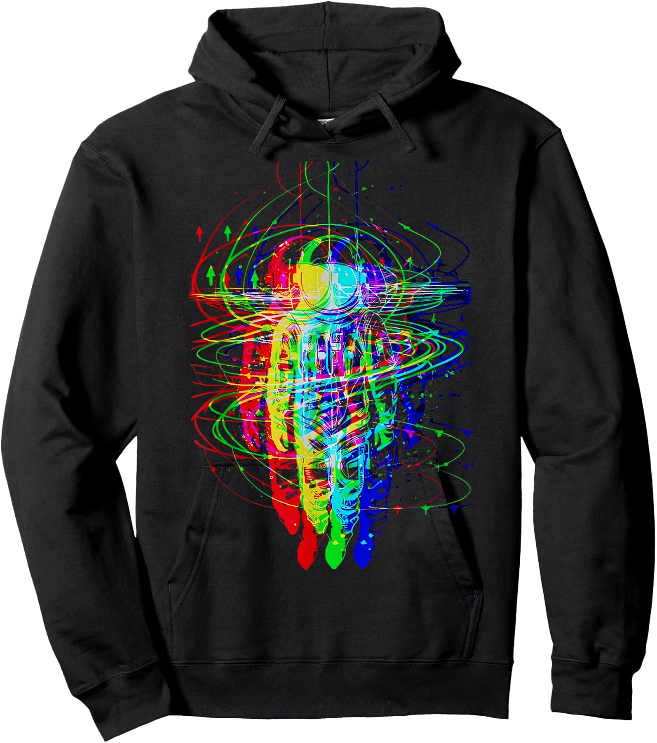 Psychedelic Spaceman Traveller Trippy Astronaut Outer Space Hoodie - Hoodie | Black
