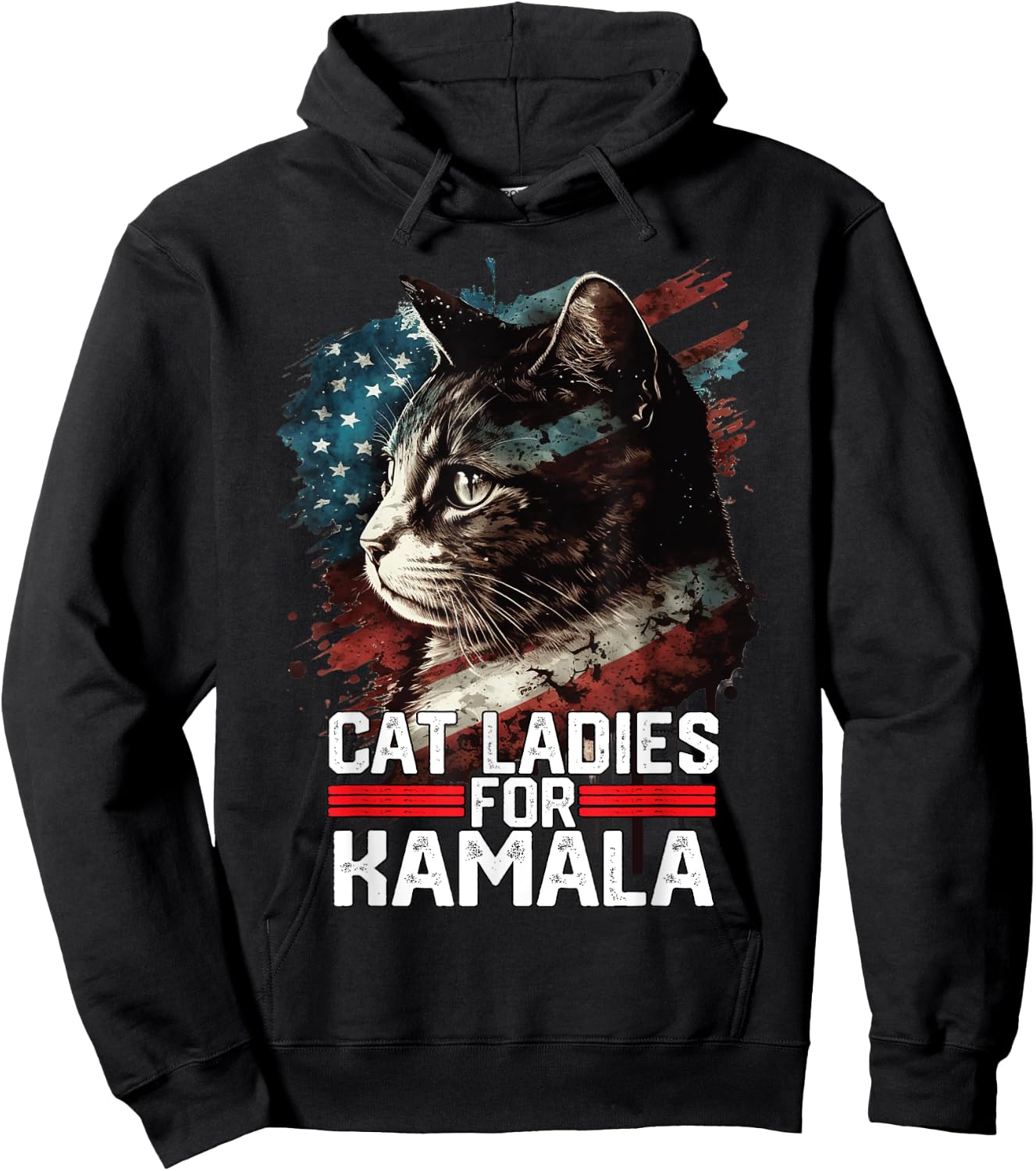 Cat Ladies for Kamala Harris Funny Cat Hoodie - Hoodie | Black