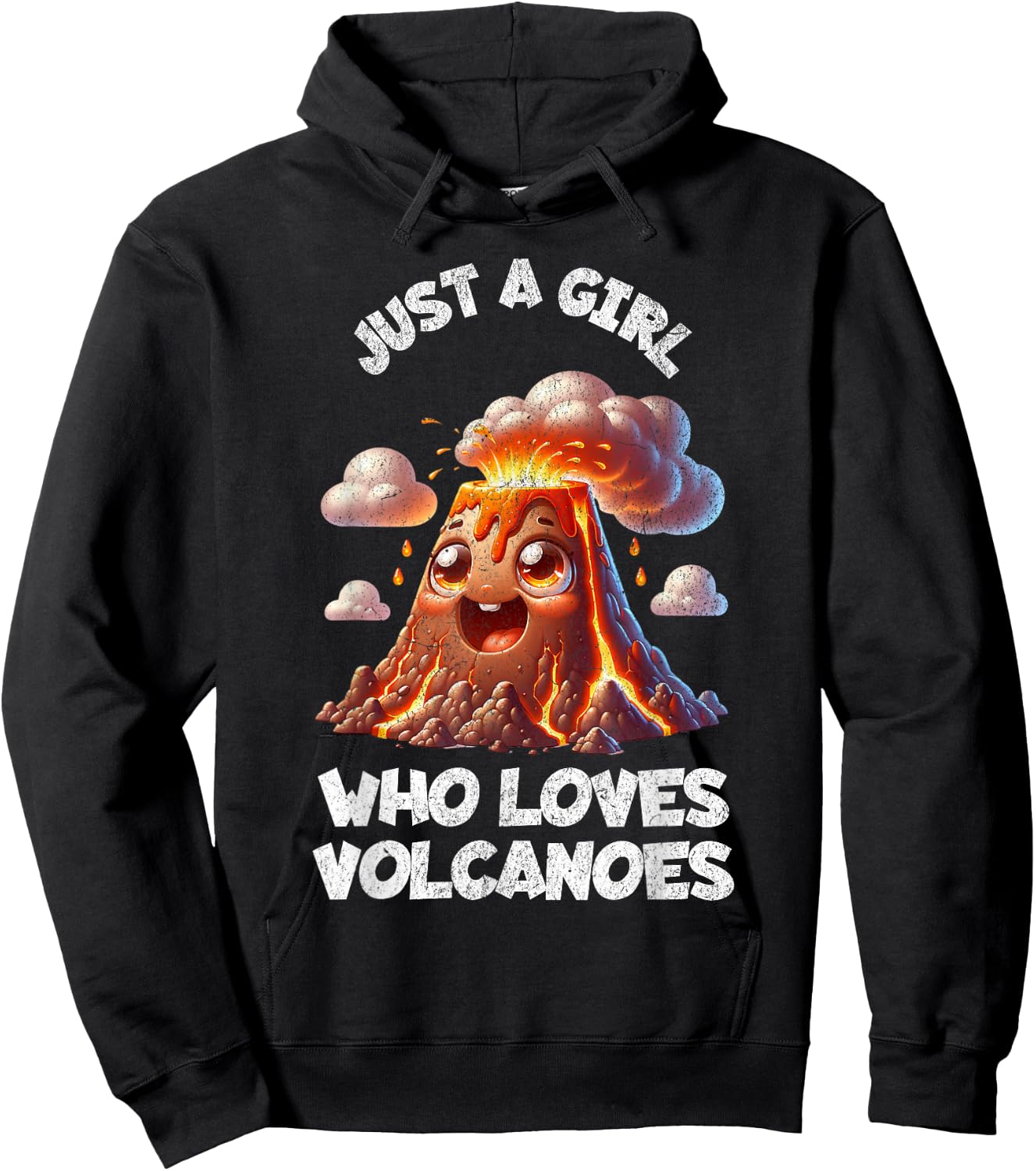 Funny Cute Volcano For Girls Sister Daughter Kids Who Love Hoodie - Hoodie | Black