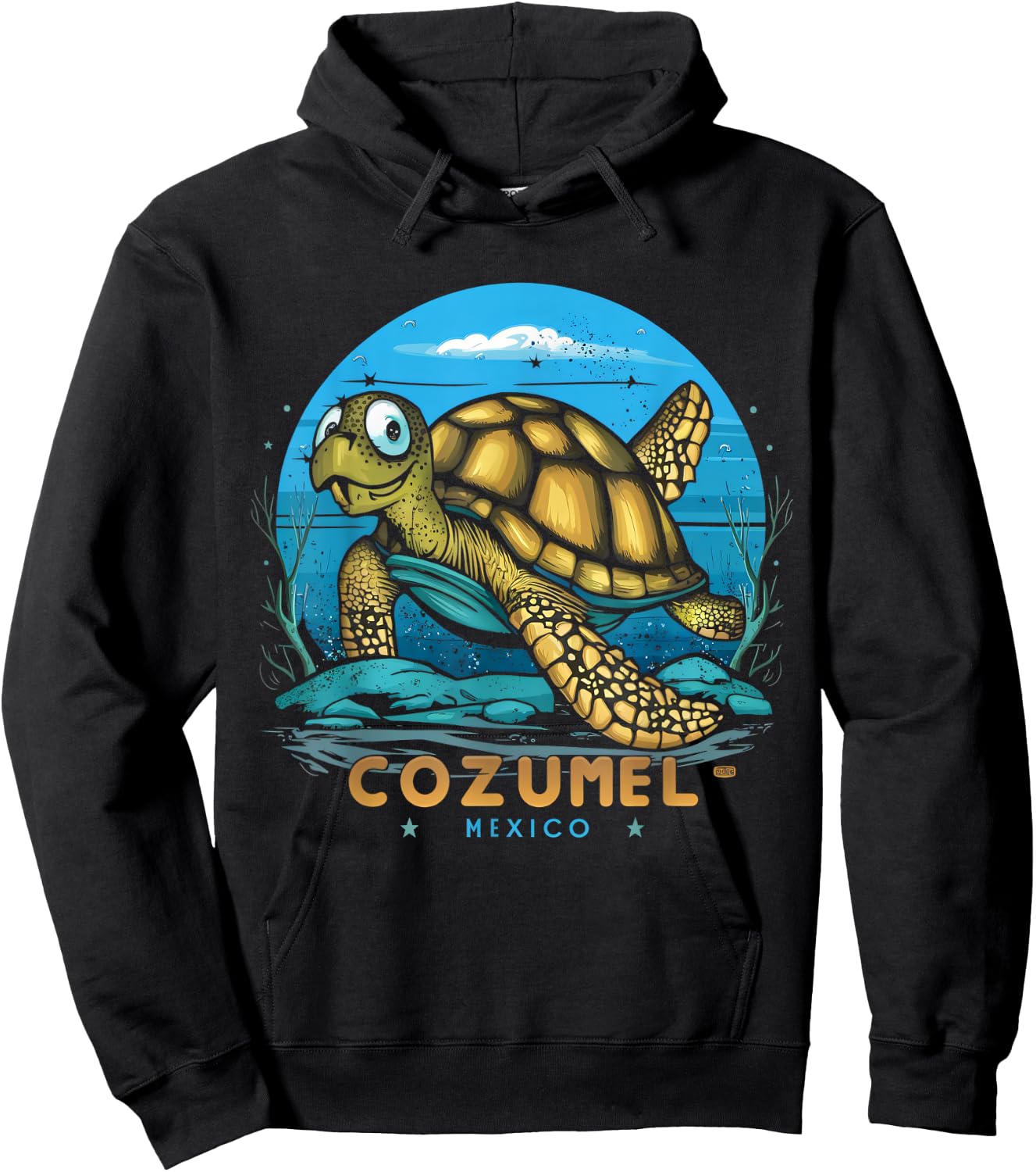 Cozumel, Mexico Sea Turtle Hoodie - Hoodie | Black
