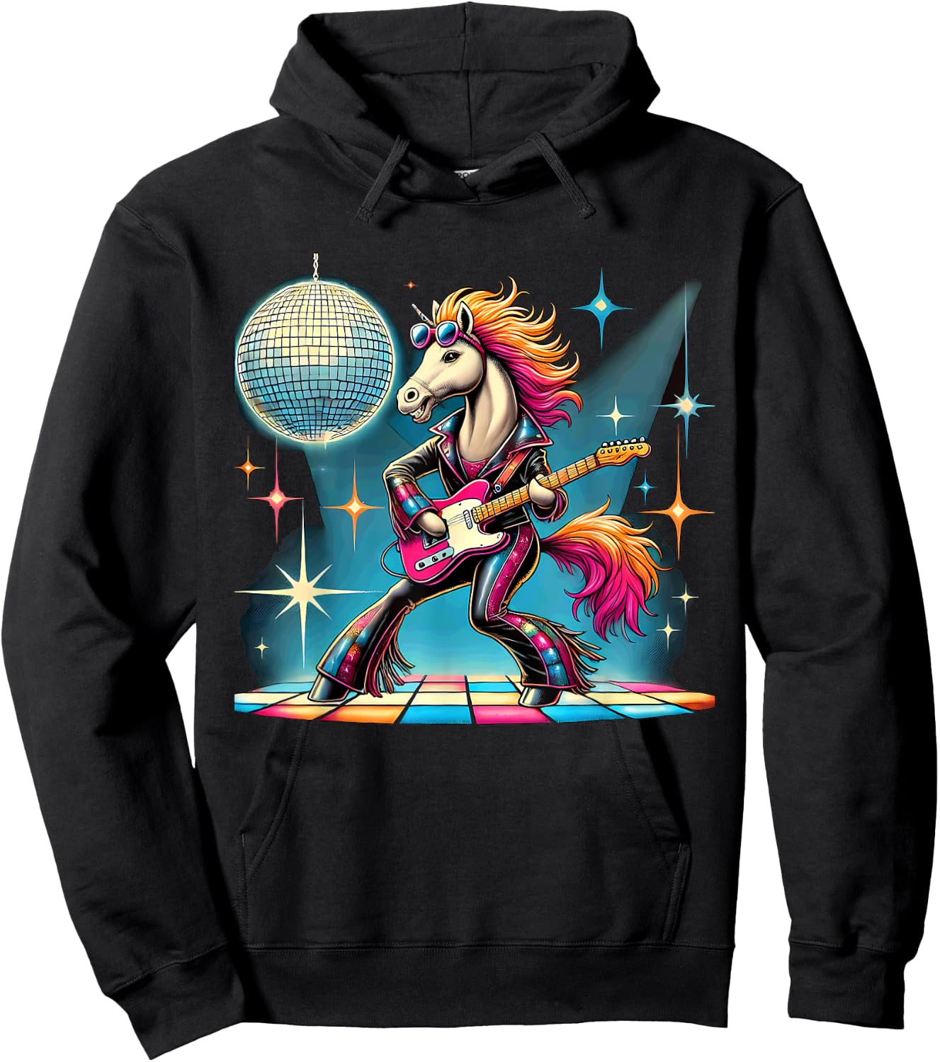 Aesthetic Horse Disco Hoodie - Hoodie | Black