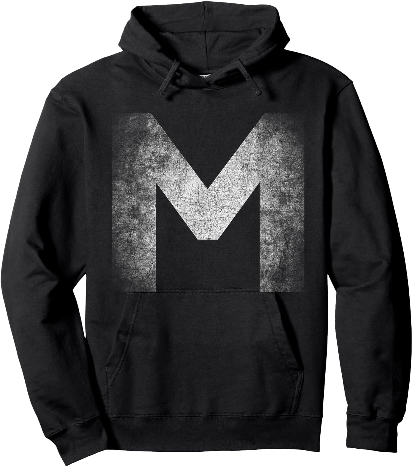 Letter M Capital Alphabet Monogram - M Initial Name Letter M Hoodie - Hoodie | Black