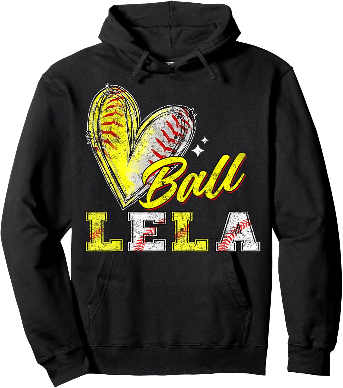 Funny Ball Lela Softball Baseball Lela Hoodie - Hoodie | Black