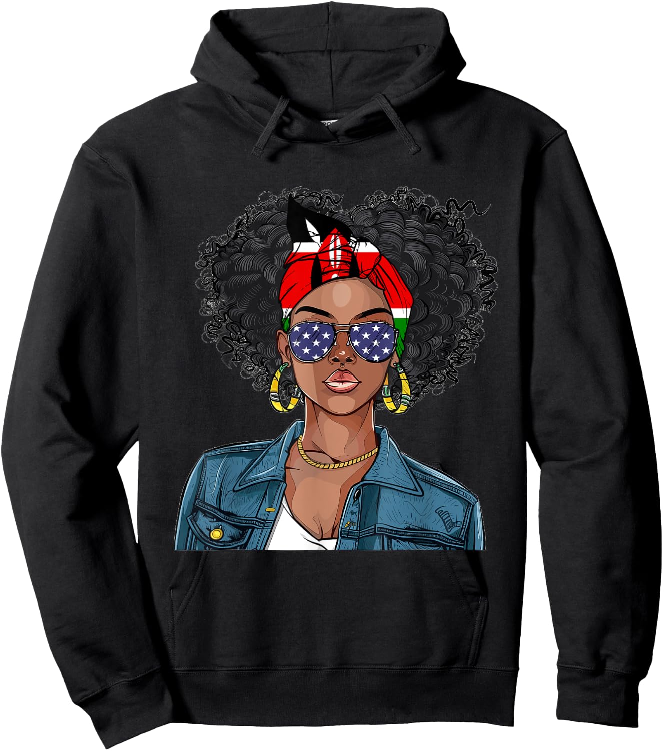 Kenyan Flag Souvenirs Woman American Dress Girl Kenya Hoodie - Hoodie | Black
