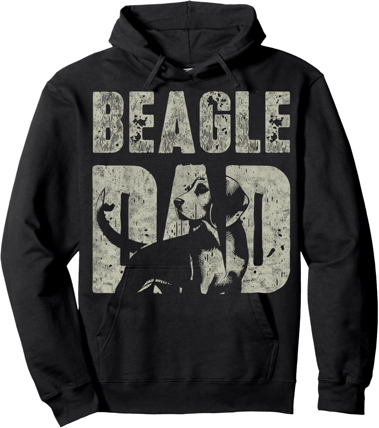 Beagle Dad Vintage Father's Day Grandpa Dog Lover Dog Dad Women Hoodie - Hoodie | Black