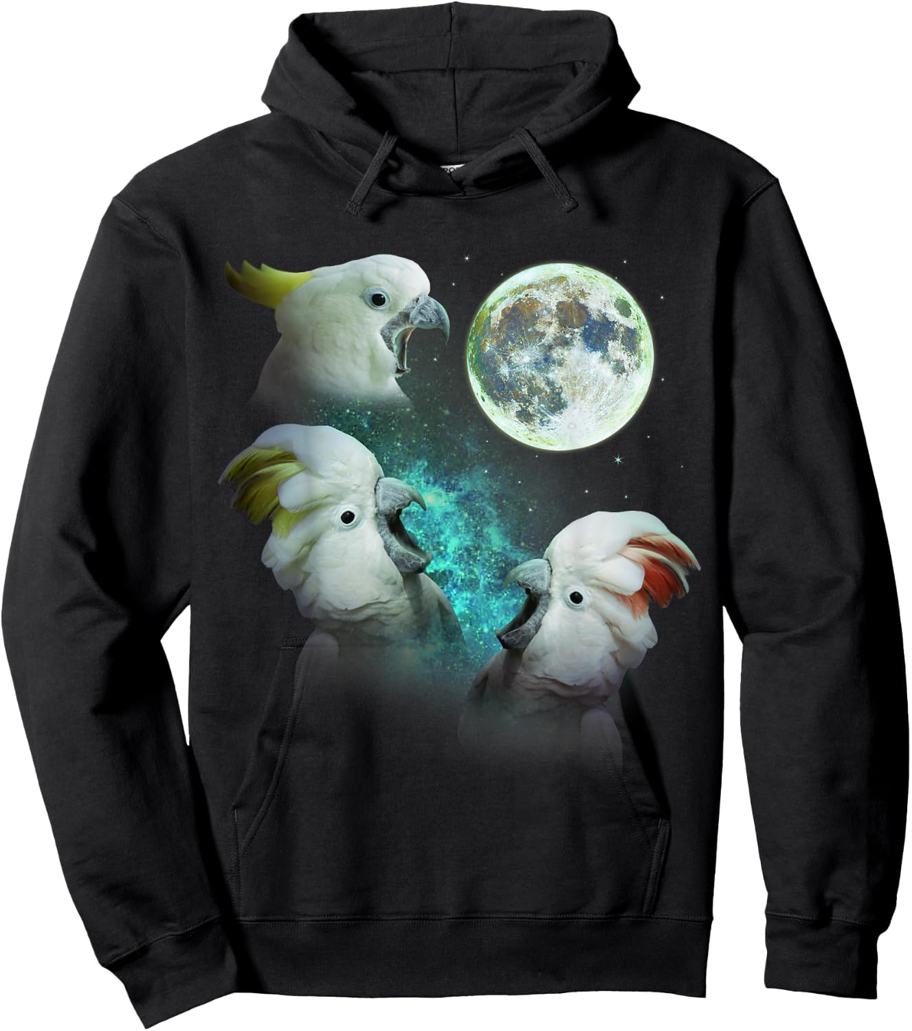 Three Cockatoos Howl At Moon 3 Wolf - Wolves Parody Hoodie - Hoodie | Black