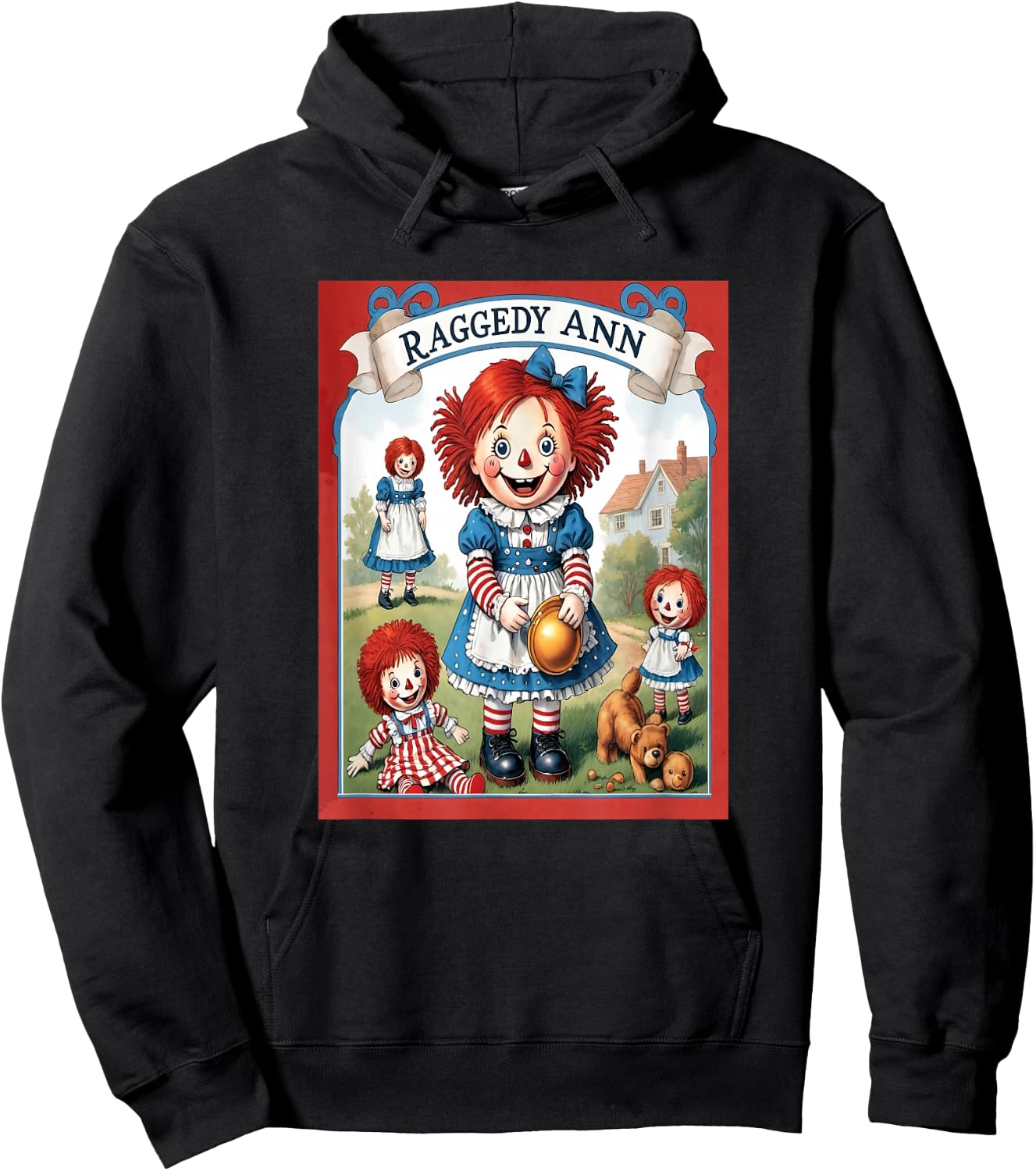 Children's Rag Doll Story Raggedy Ann Stories , Small, Black Hoodie - Hoodie | Black