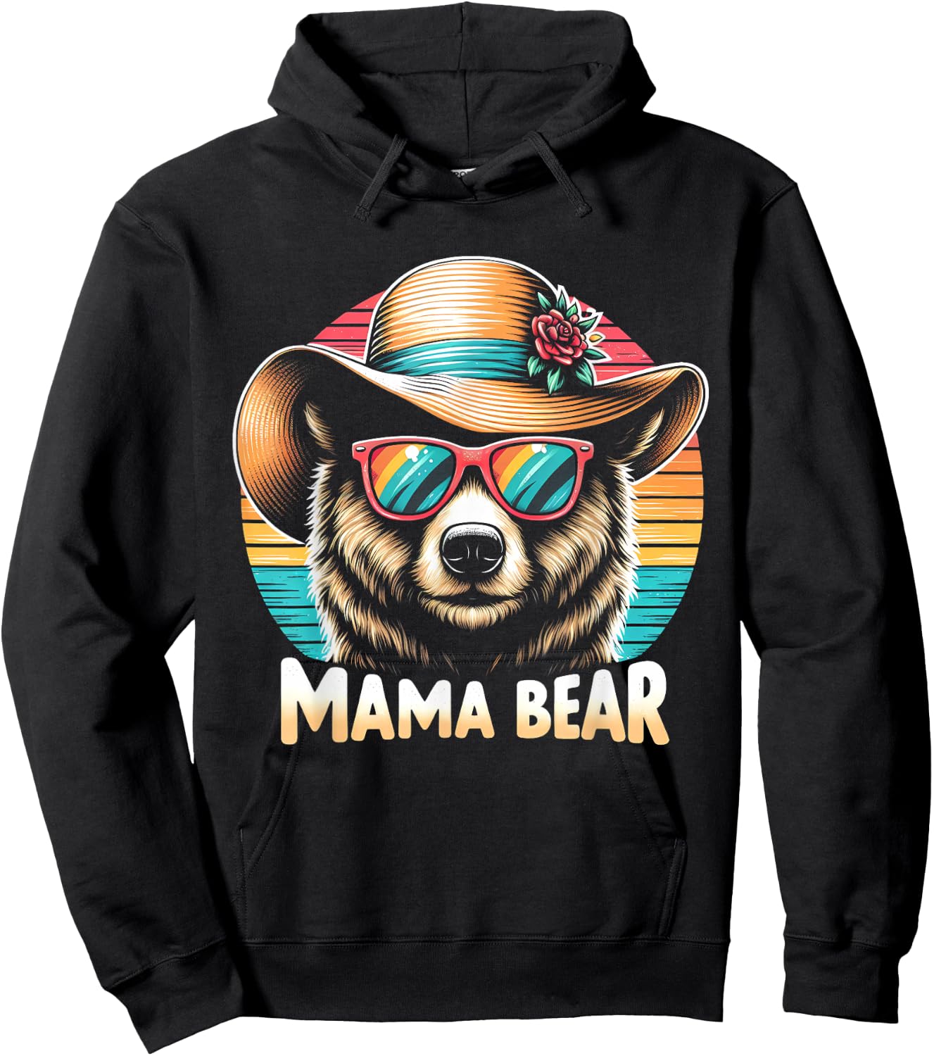 Mothers Day 2024 Mama Bear Shirt | Mothers Day Gift Hoodie - Hoodie | Black