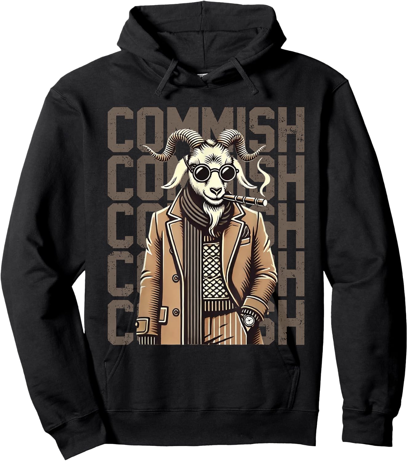 Fantasy Football Commissioner Funny Draft Goat Commish Hoodie - Hoodie | Black