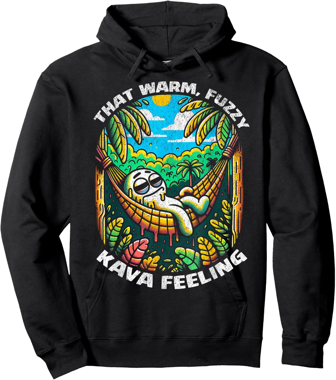That Warm, Fuzzy Kava Feeling - Funny Kava Enthusiast Hoodie - Hoodie | Black