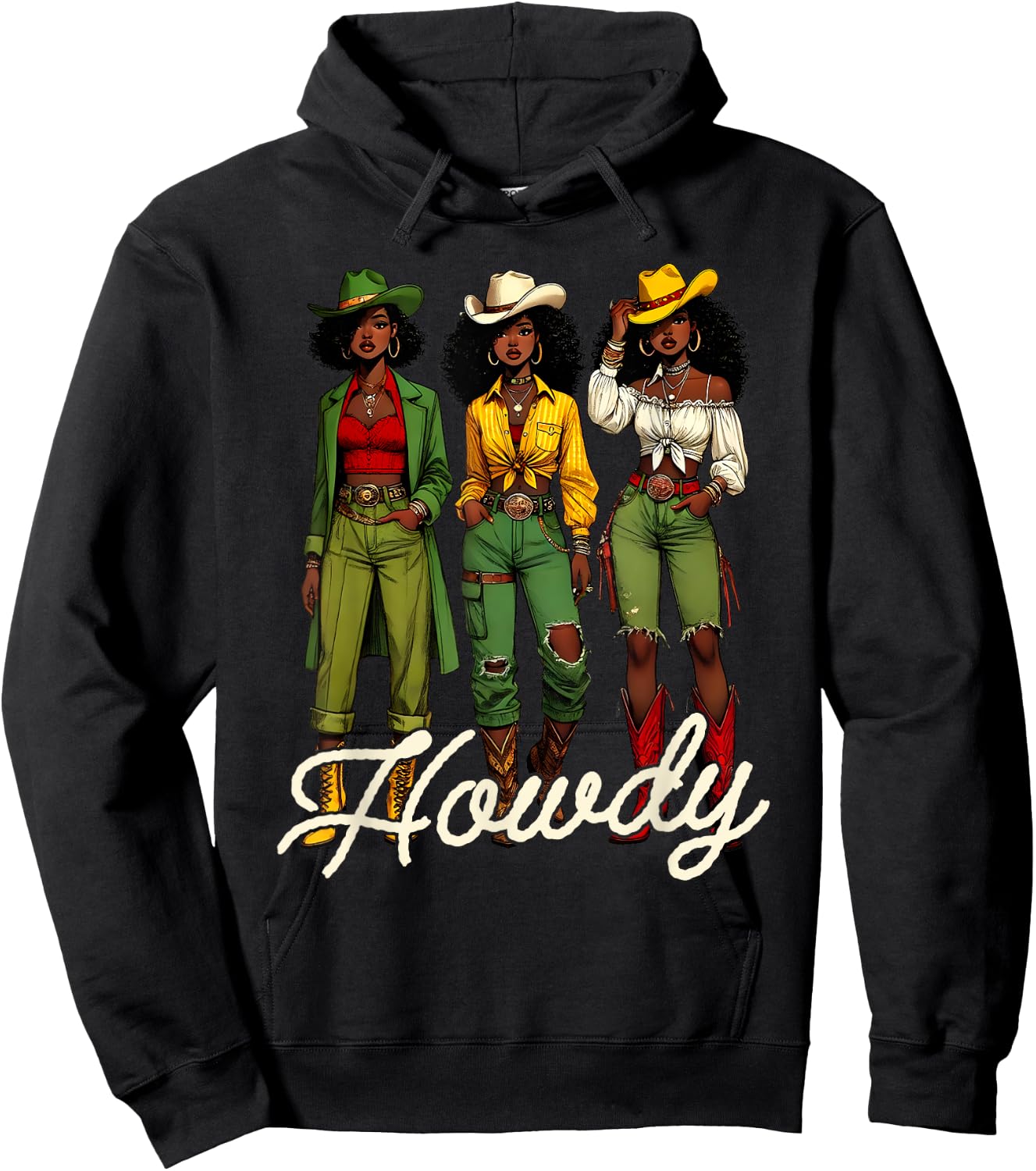 Black Cowgirl Western Rodeo Melanin Juneteenth Black History Hoodie - Hoodie | Black