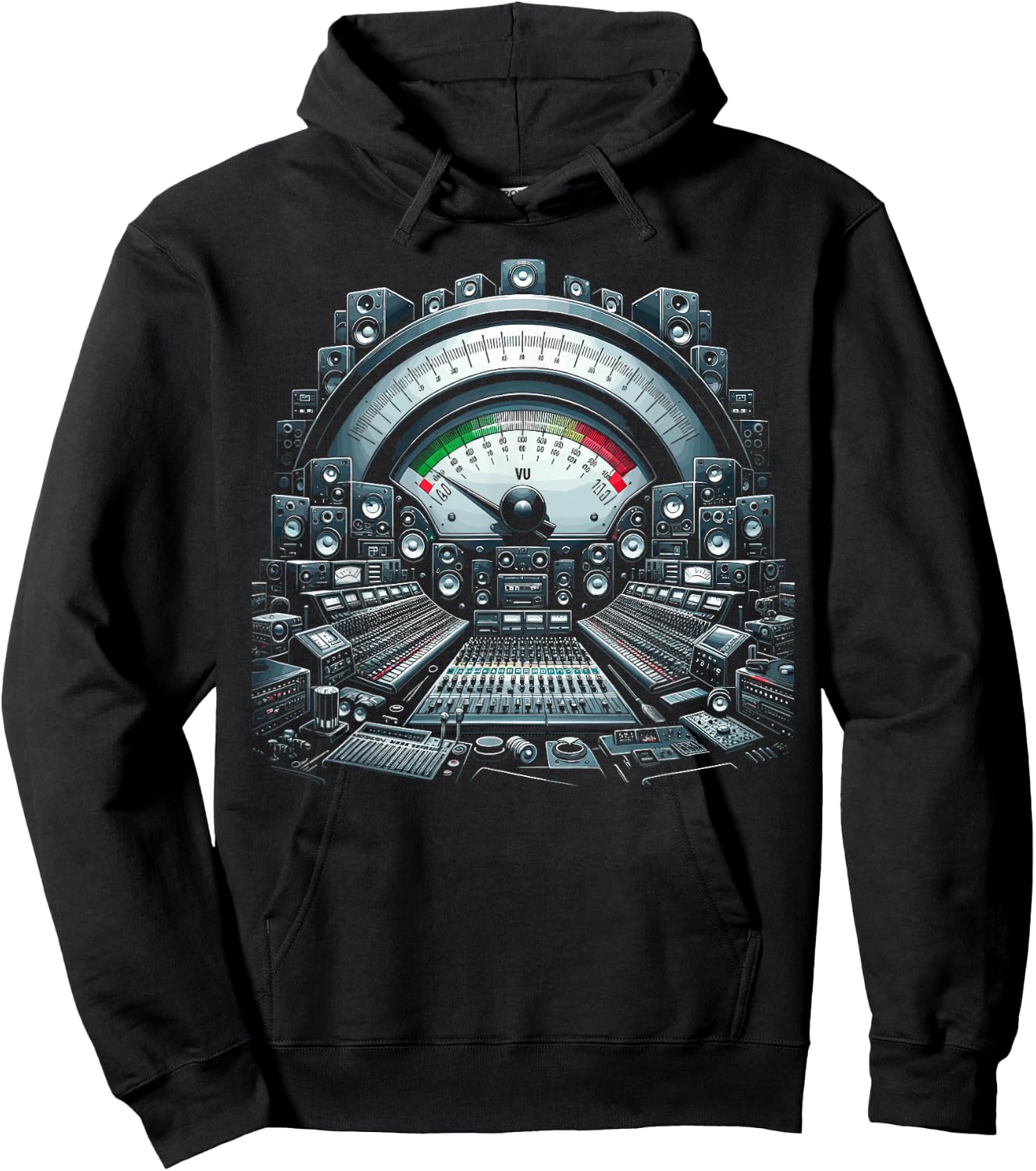 VU Meter Audiopile Analog Music Sound Engineer Hoodie - Hoodie | Black