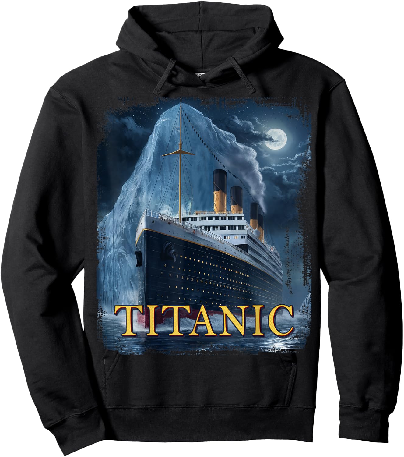 Titanic Cruise Ship Graphic Hit Iceberg April 15th 1912 , Small, Black Hoodie - Hoodie | Black