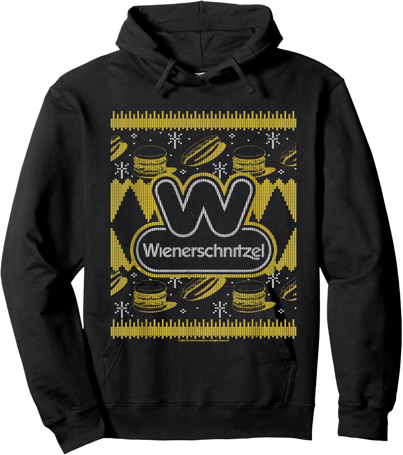 Wienerschnitzel Christmas Fast Food Ugly Sweater Vintage Hoodie - Hoodie | Black
