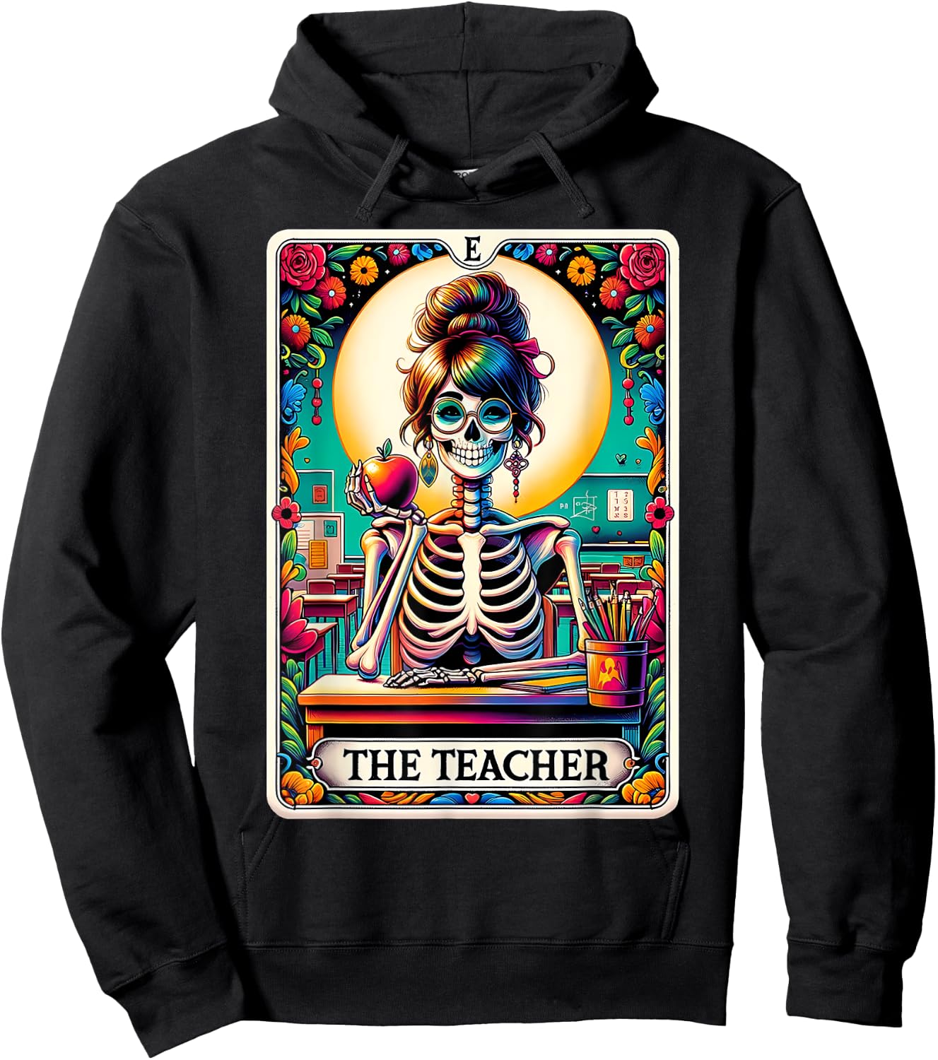 The Teacher Tarot Card Skeleton Back To School Teacher Hoodie - Hoodie | Black