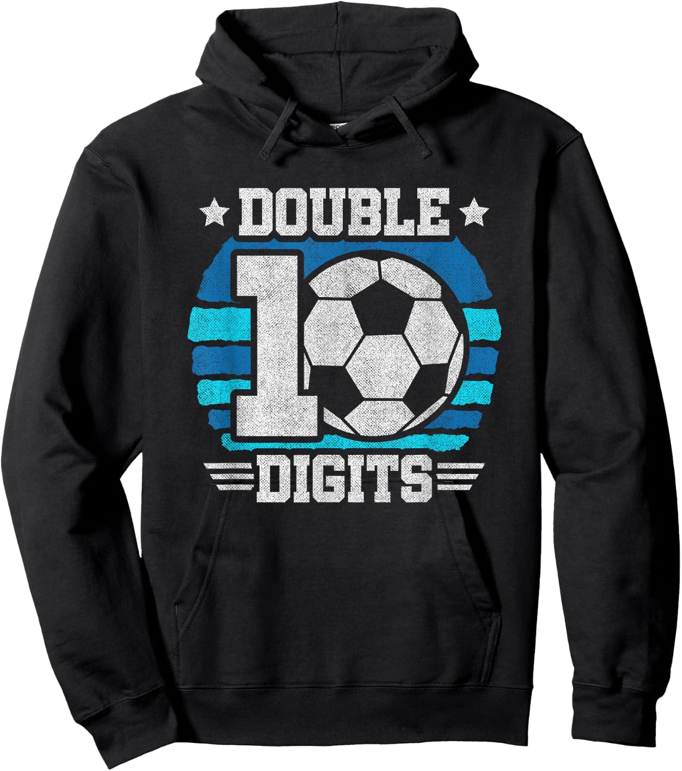 Soccer Boy Birthday 10 Year Old Double Digits 10th Birthday Hoodie - Hoodie | Black
