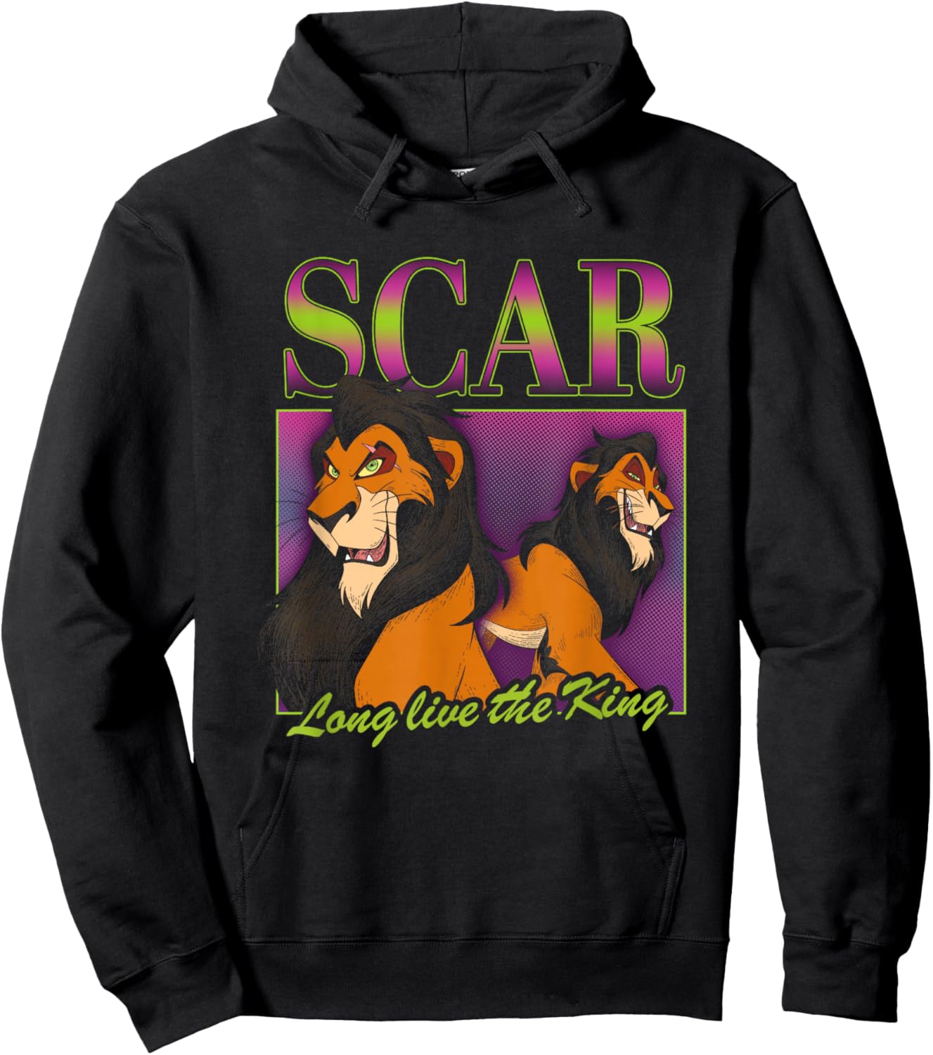 Disney Villains Scar Long Live The King 90s Collage Portrait Hoodie - Hoodie | Black