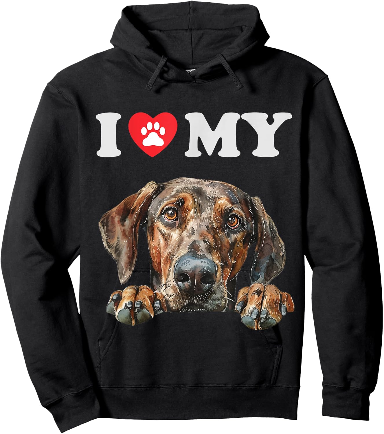 Plott Hound I Heart My Dog Funny Dog Lover Women Kids Hoodie - Hoodie | Black
