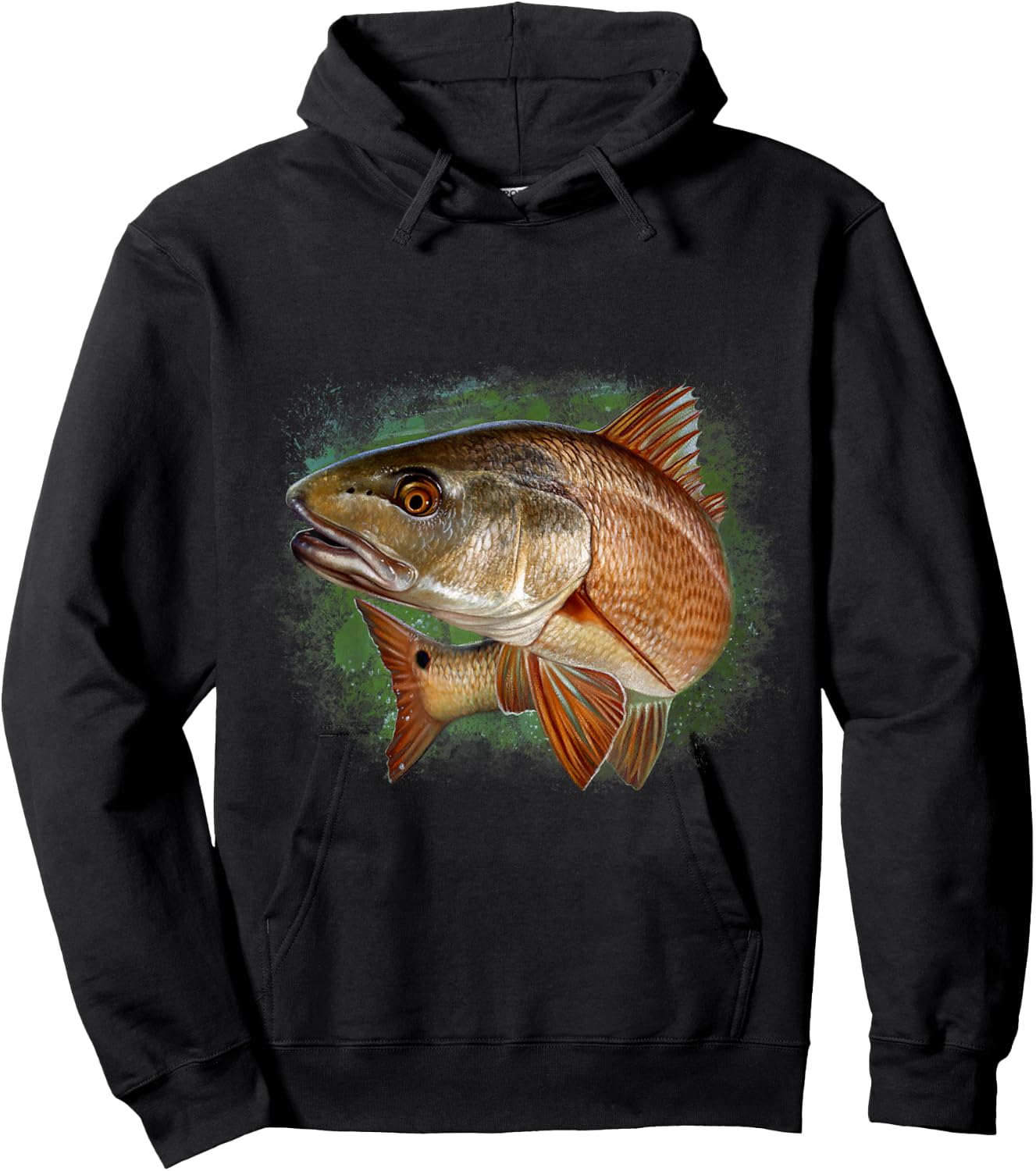 Redfish | Red Drum Fish Shirt Hoodie - Hoodie | Black
