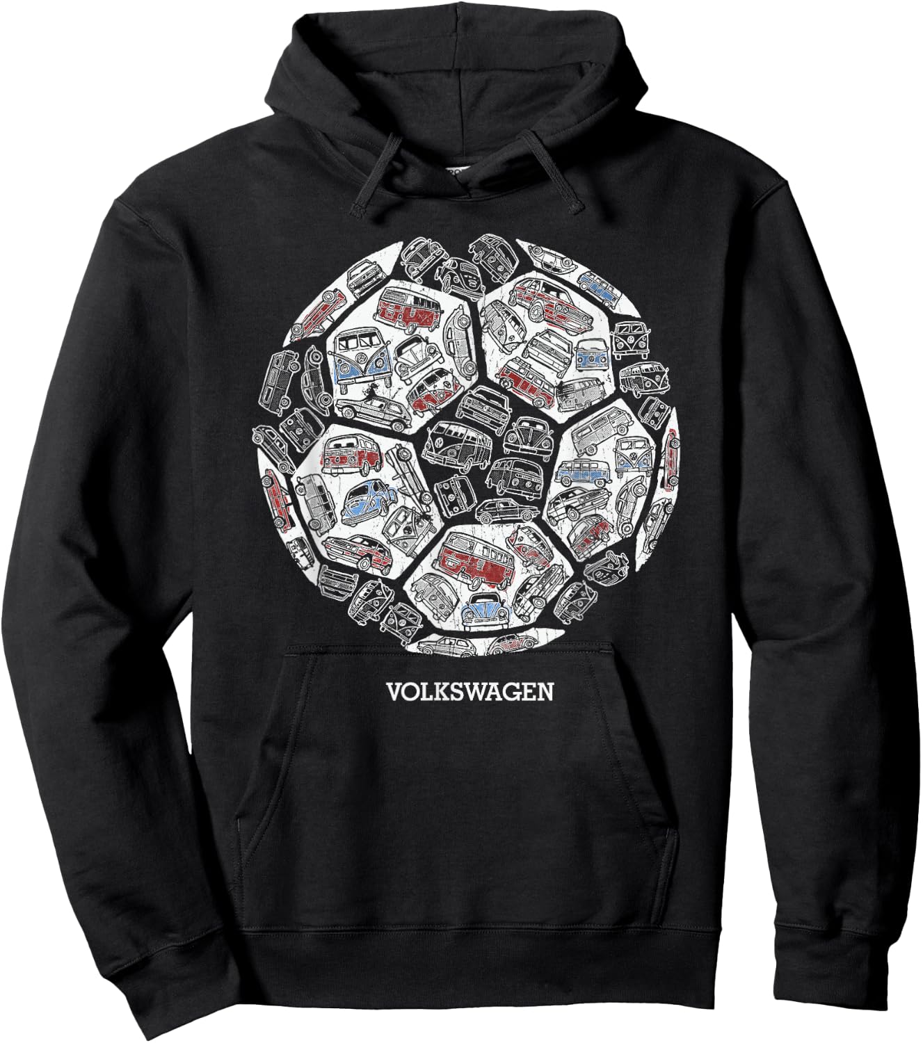 England Euro Football Campervans And Cars Hoodie - Hoodie | Black