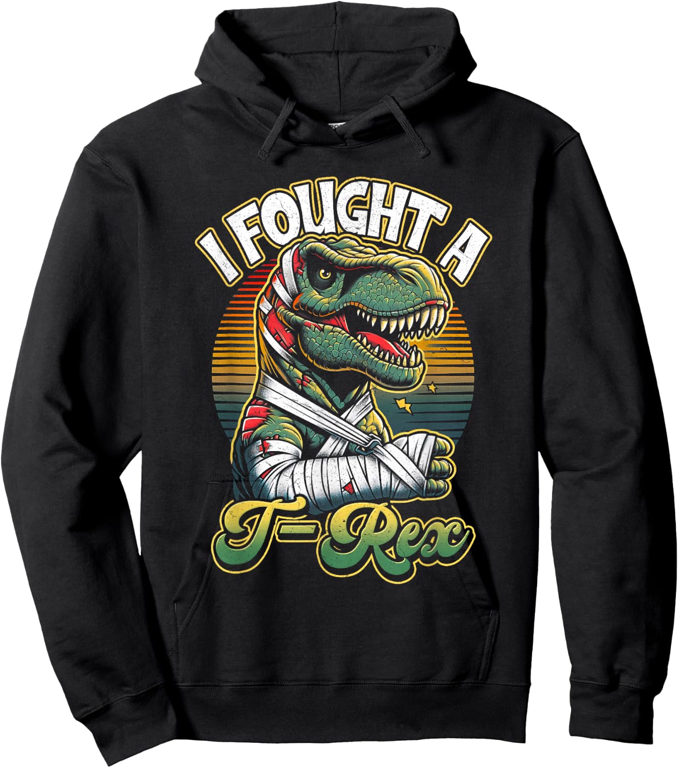 Broken Arm Recovery Kids Boys Dinosaur I Fought A T-rex Hoodie - Hoodie | Black