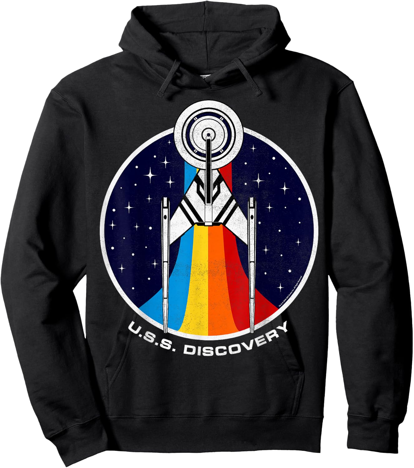 Star Trek Discovery Rainbow Stars Badge Hoodie - Hoodie | Black