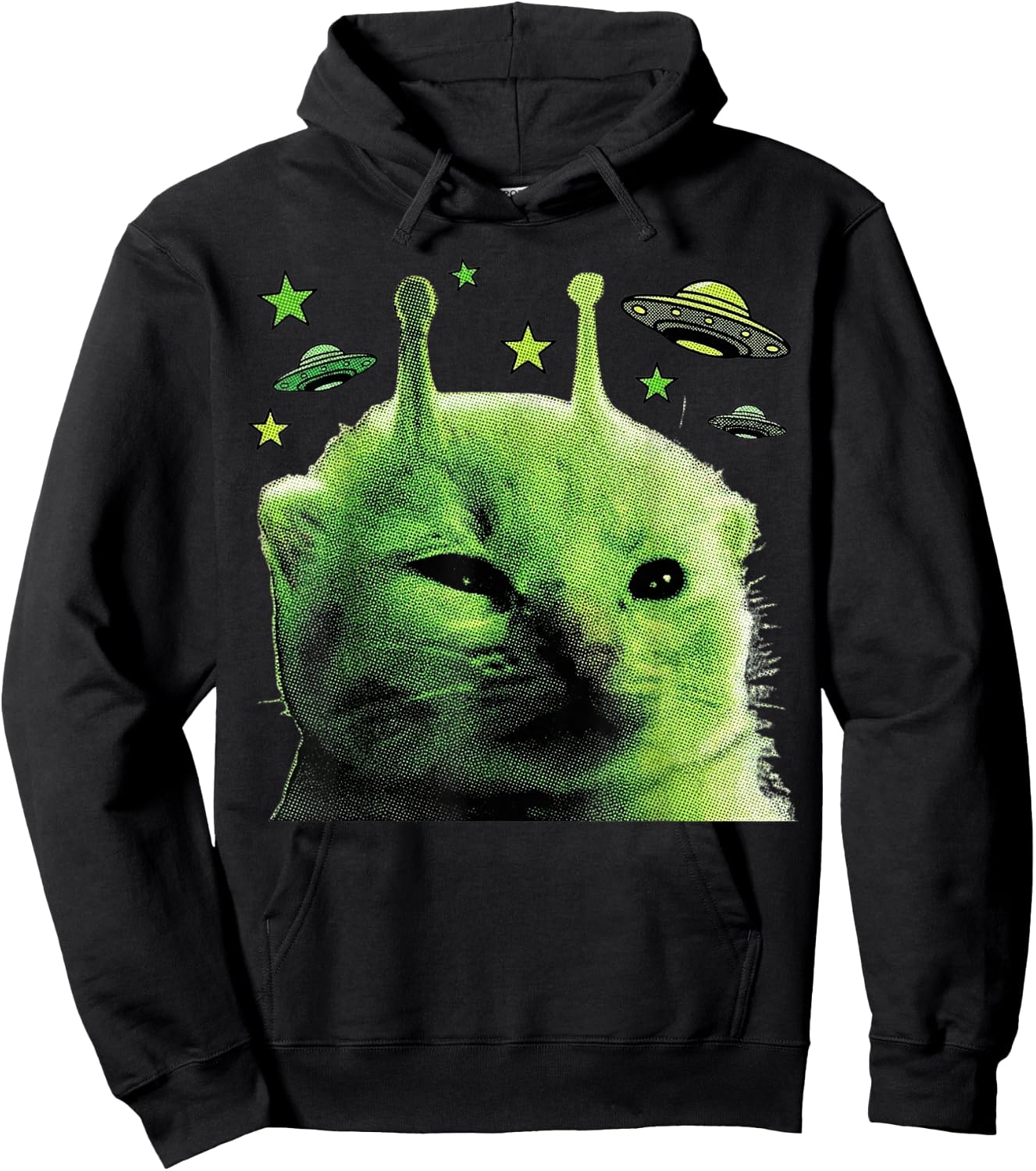 Gnarp Cat Silly Alien Cat Meme Brainrot Meme Funny Silly Cat Hoodie - Hoodie | Black