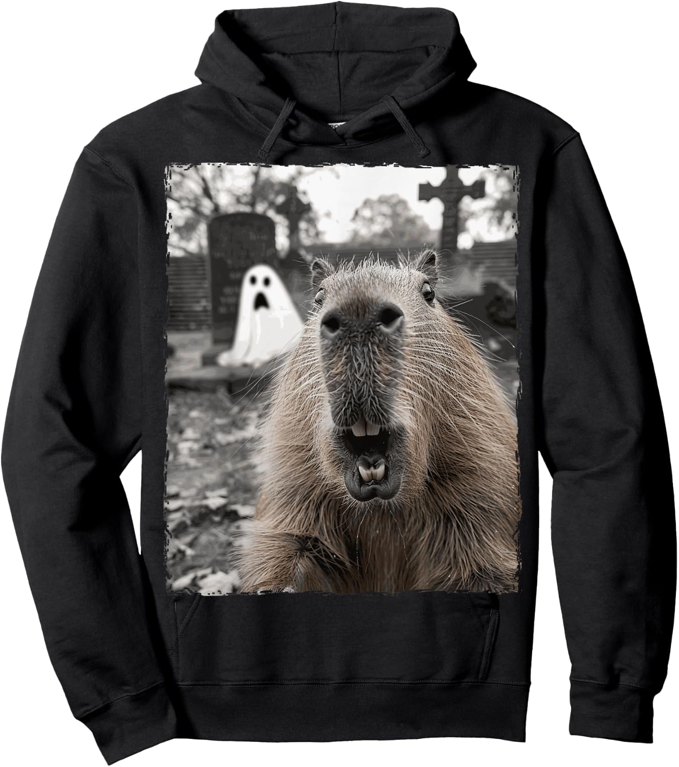 Funny Capybara Halloween Costume Hoodie - Hoodie | Black