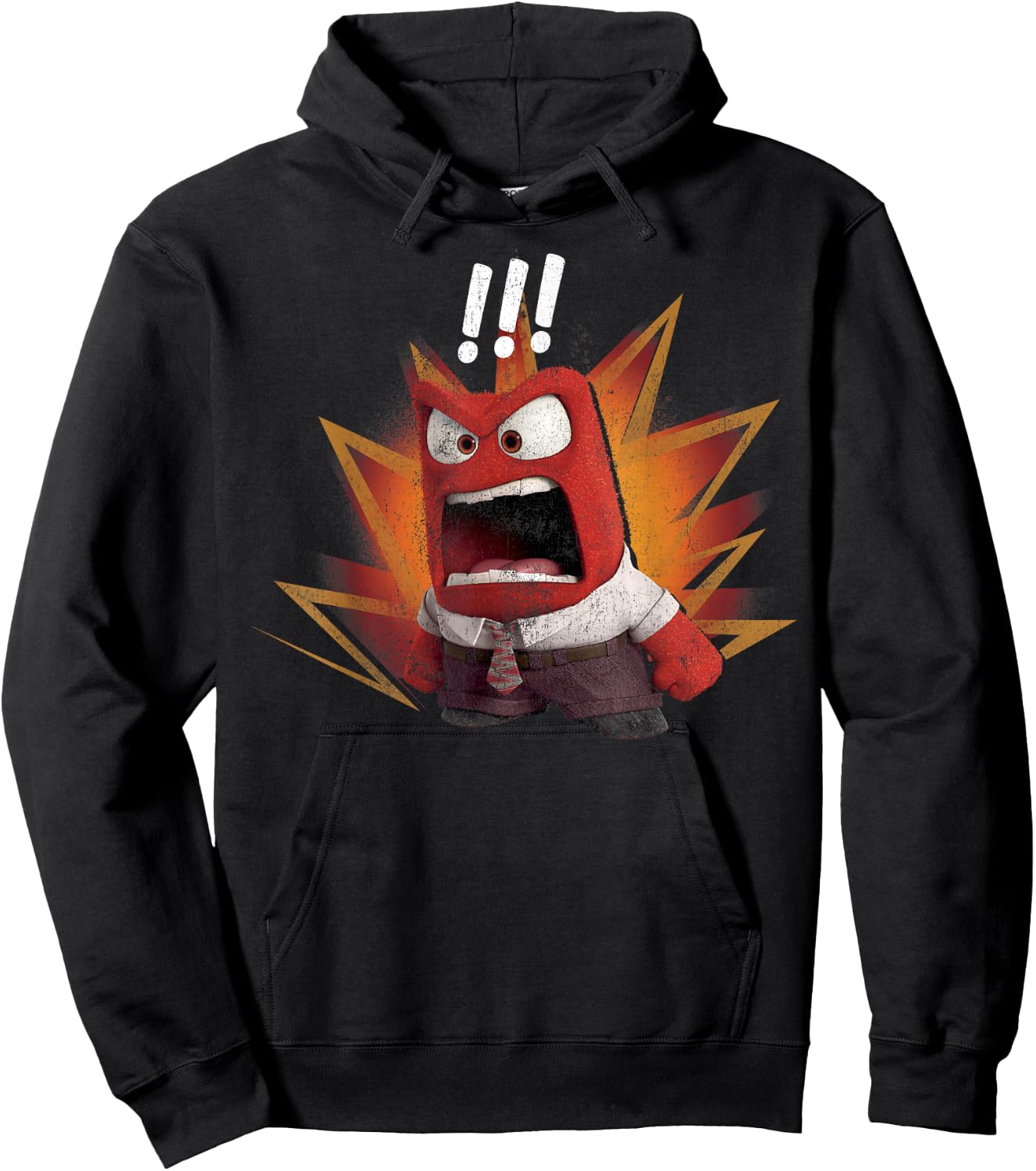 Disney Pixar Inside Out Anger Yell Colorful Hoodie - Hoodie | Black
