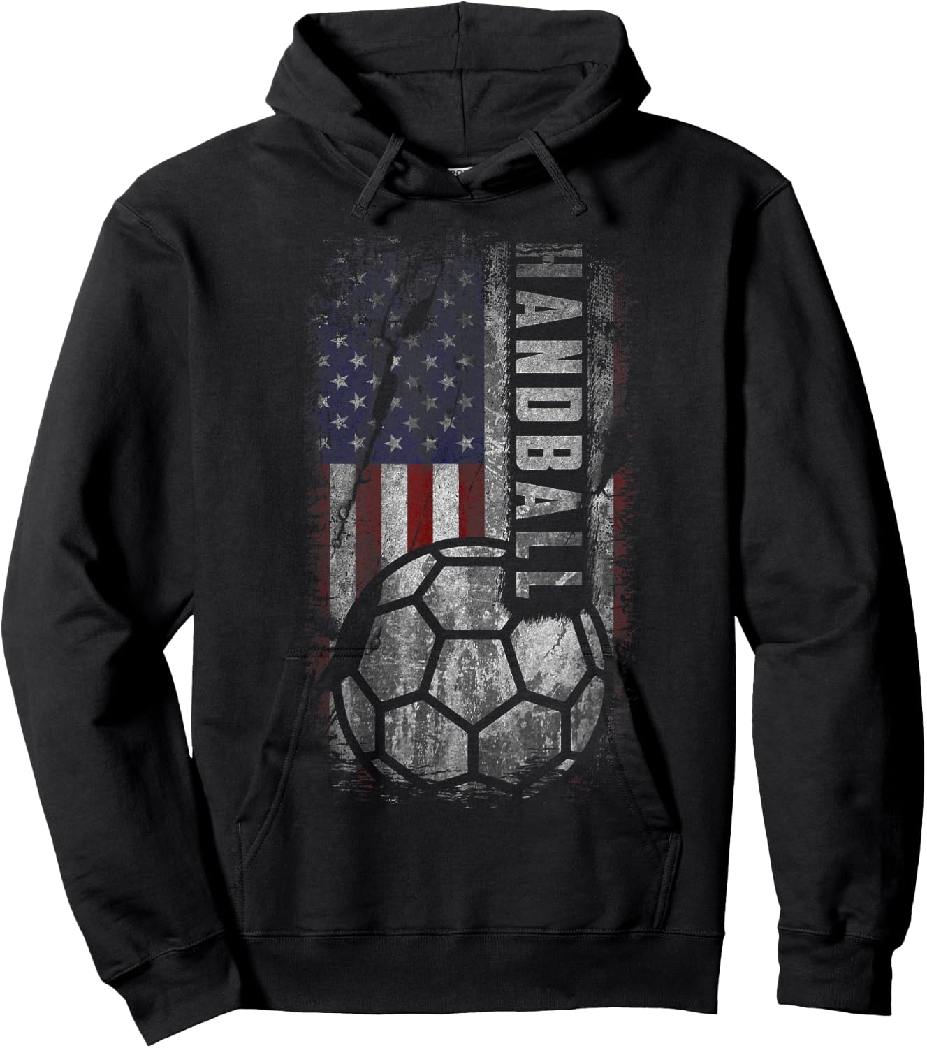 American Handball Patriot Grunge USA Distress Flag Gift Hoodie - Hoodie | Black