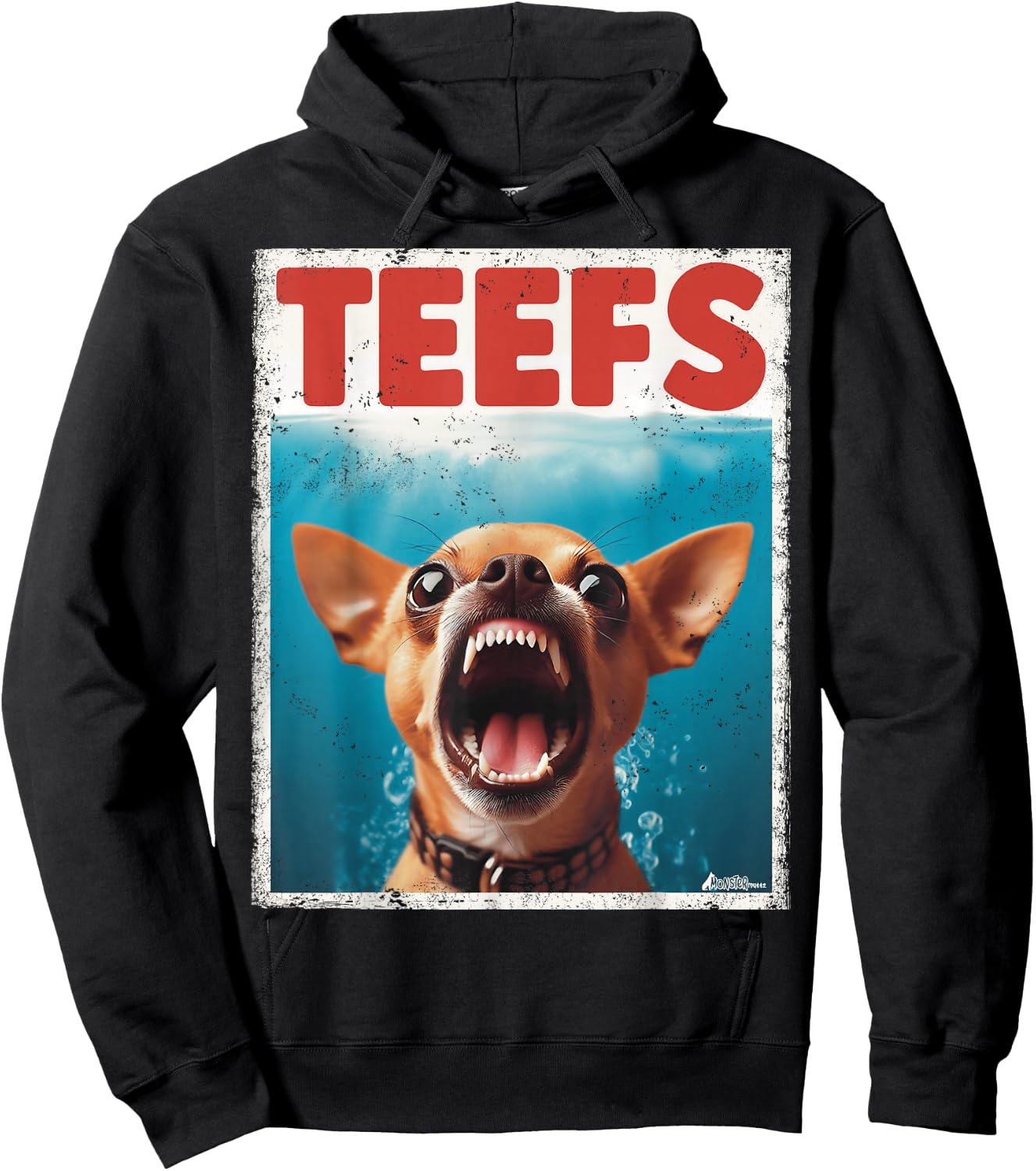 Funny Chihuahua Teefs Top, Teeth Chi Jowls Paws Dog Mom Dad Hoodie - Hoodie | Black