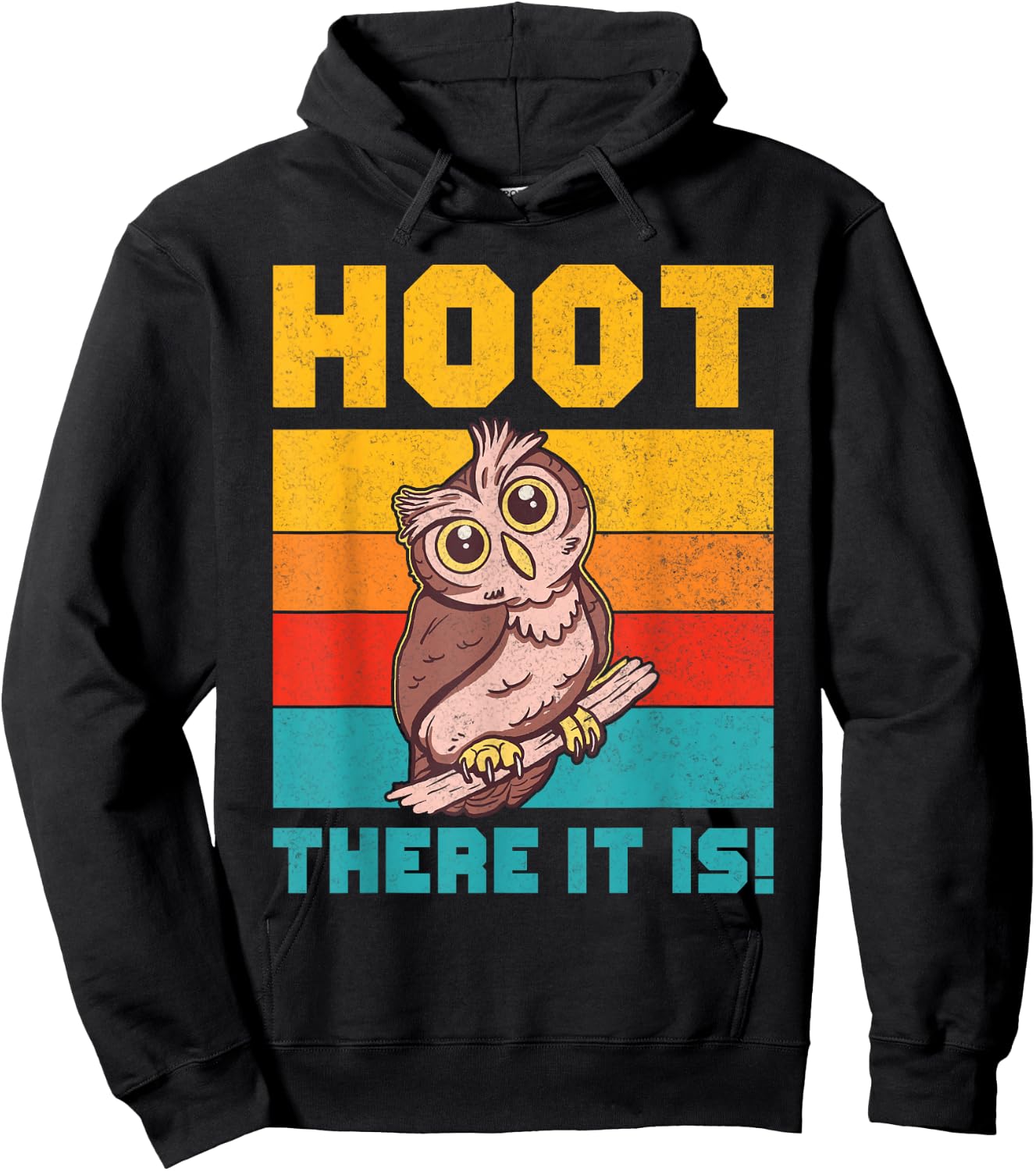 Hoot There It Is Owl Hoodie - Hoodie | Black