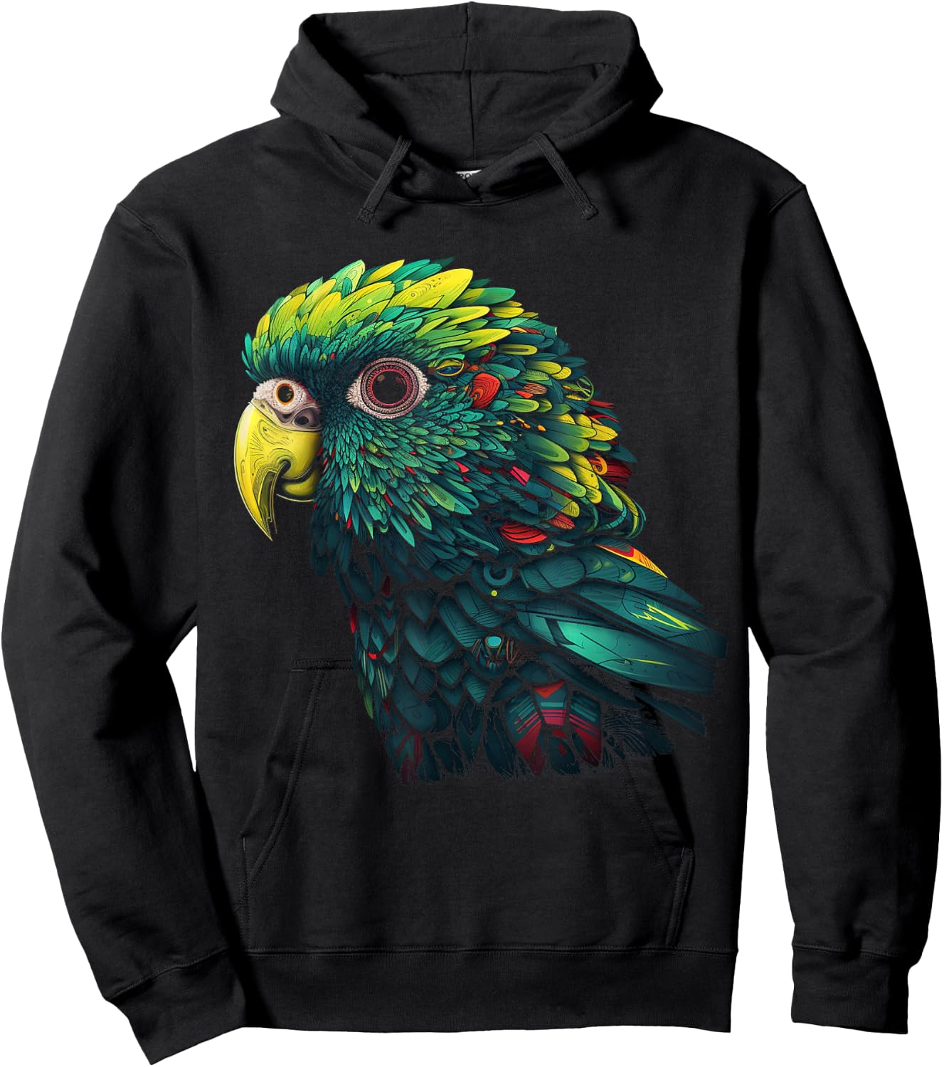 Parrot Art - Animal Bird Parrot Hoodie - Hoodie | Black