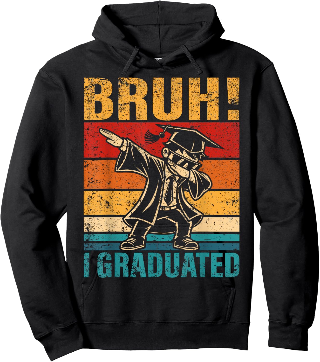 Dabbing Boy Bruh I Graduated School Graduation Student Hoodie - Hoodie | Black