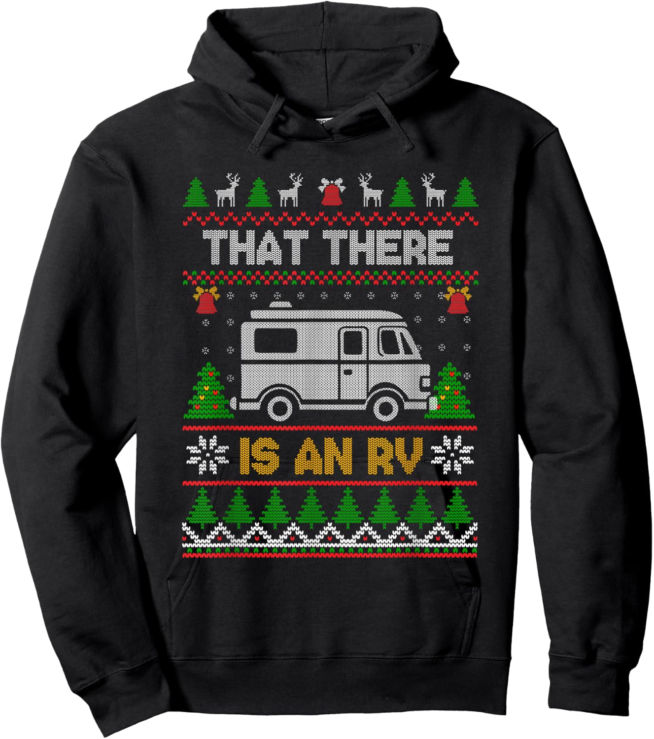 Funny Quote Camp Camper Xmas Tree Ornaments RV Camping Truck Ugly Christmas Family Hoodie - Hoodie | Black