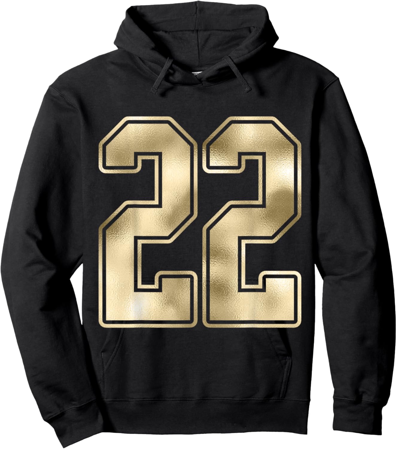 #22 Outline Number 22 Sports Fan Jersey Style Costume Hoodie - Hoodie | Black