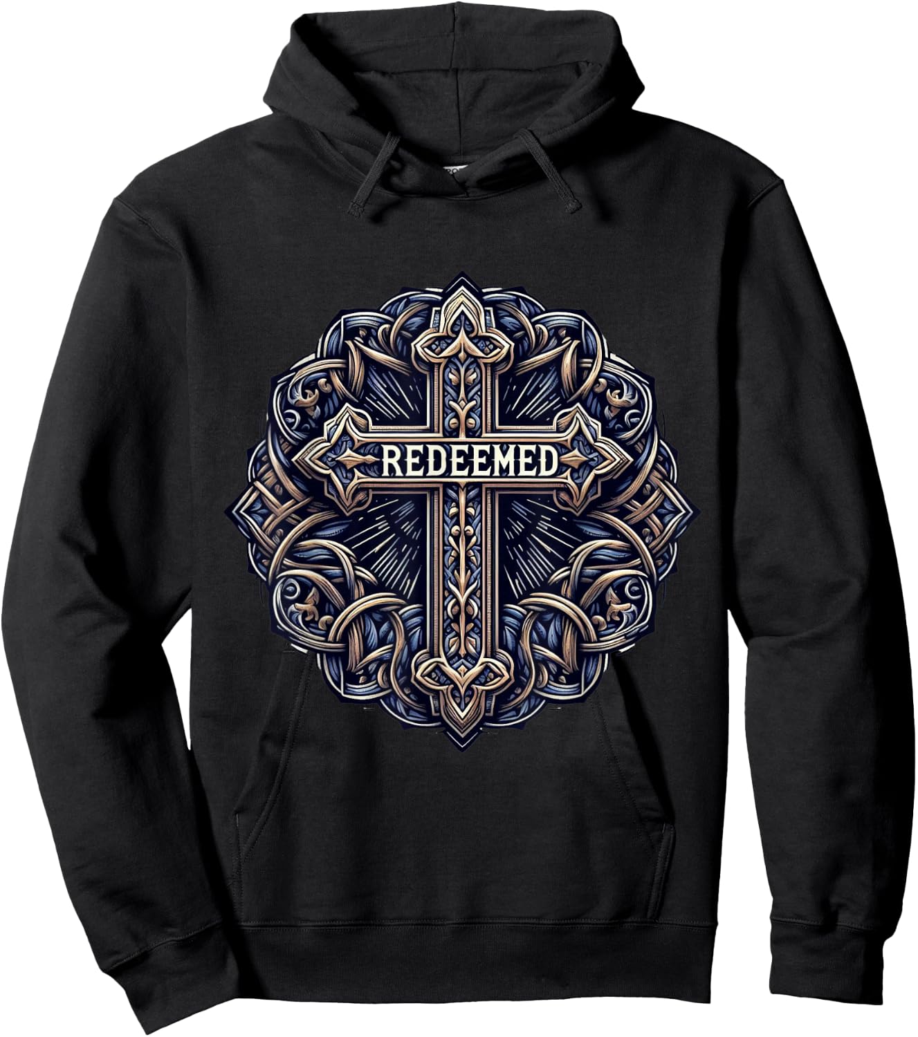 Redeemed Cross Christian Jesus Hoodie - Hoodie | Black