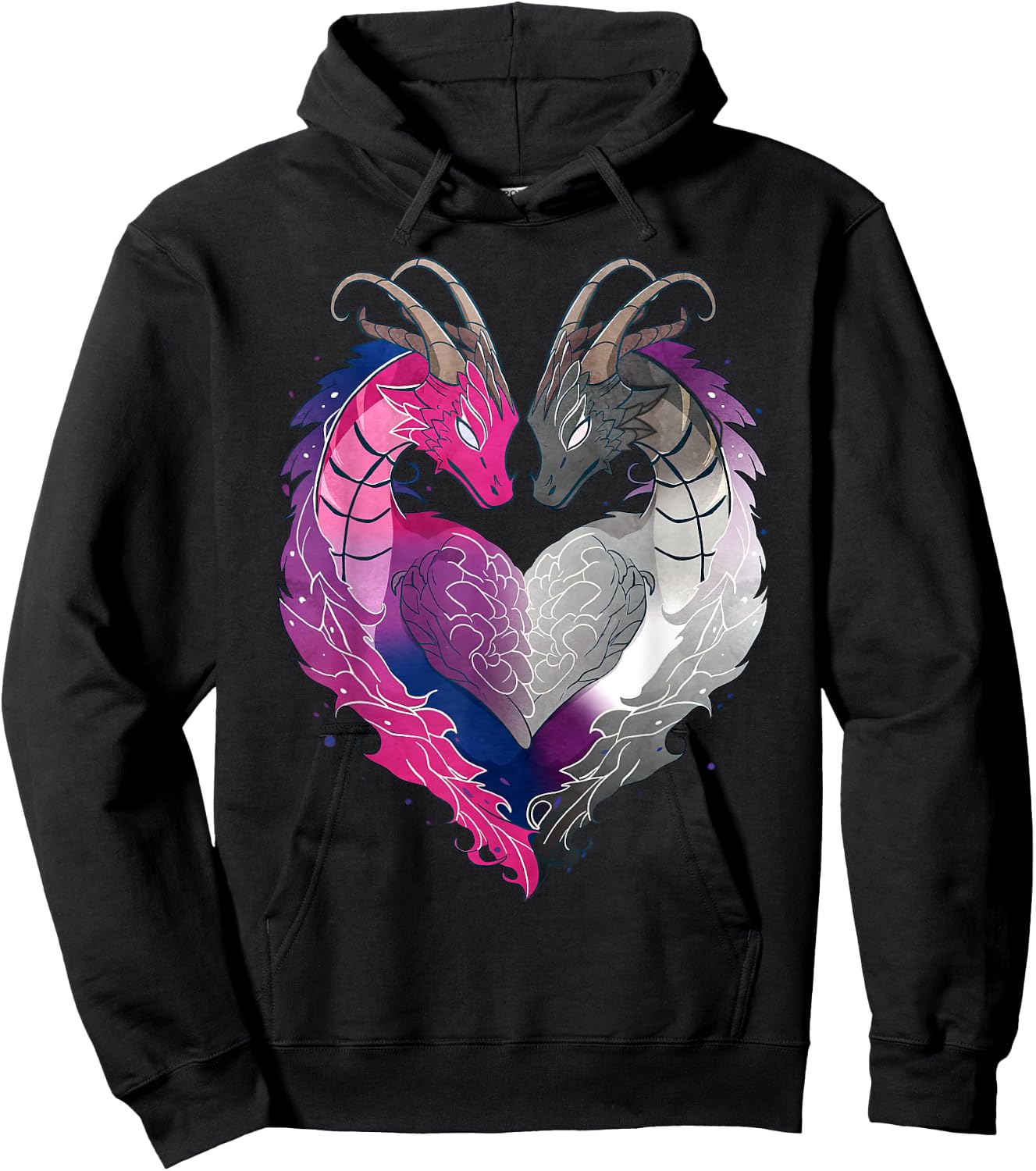 Asexual Bisexual Pride Gay Pride Month Bisexual Dragon LGBT Hoodie - Hoodie | Black