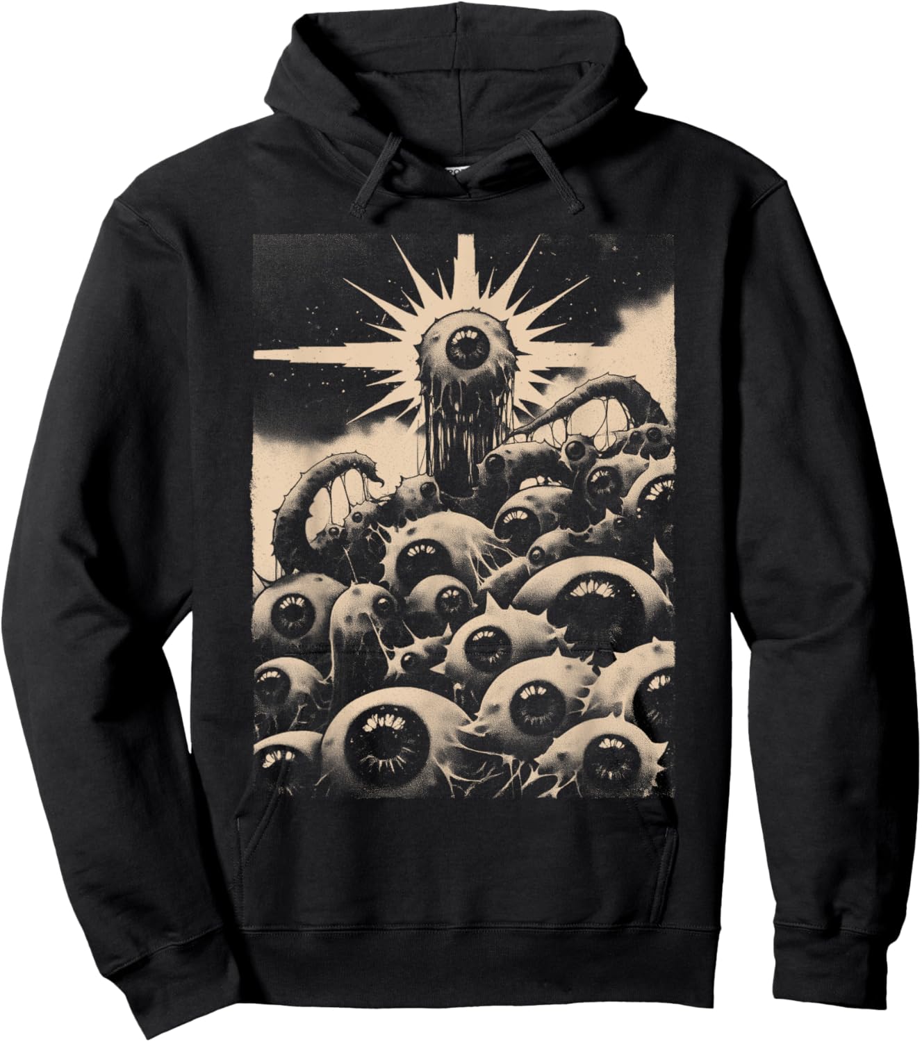 Weirdcore Eyeballs Goth Witch Goblincore Trippy Horror Punk Hoodie - Hoodie | Black