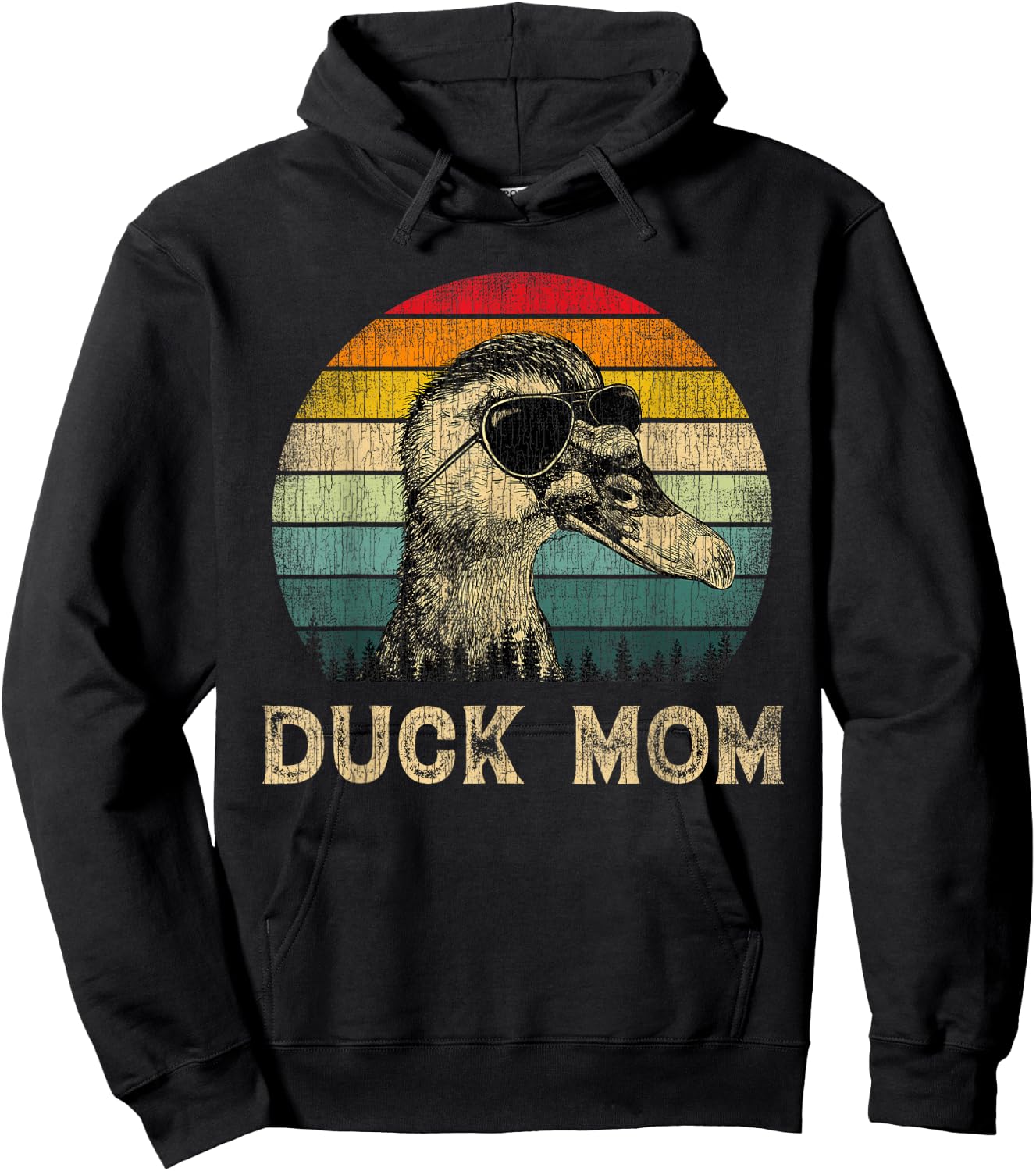 Vintage Duck Mom Duck Lovers Mommy Mother's Day Hoodie - Hoodie | Black