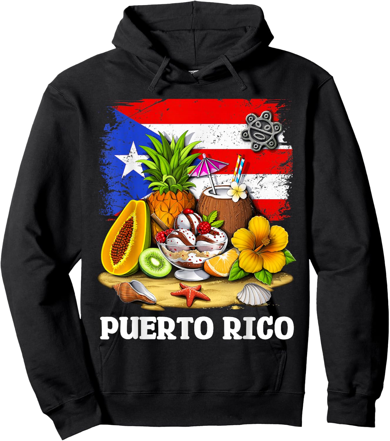 Puerto Rico Flag Boricua Proud Puerto Rican Heritage Hoodie - Hoodie | Black