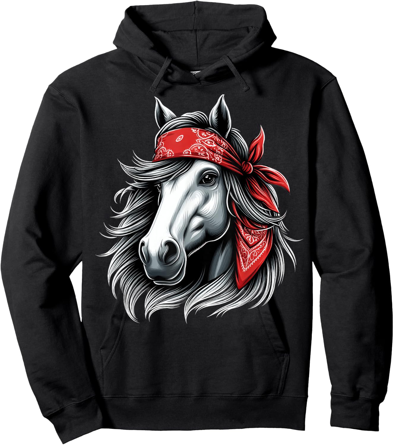 Horse Bandana T Shirt for Horseback Riding Horse Lover Hoodie - Hoodie | Black