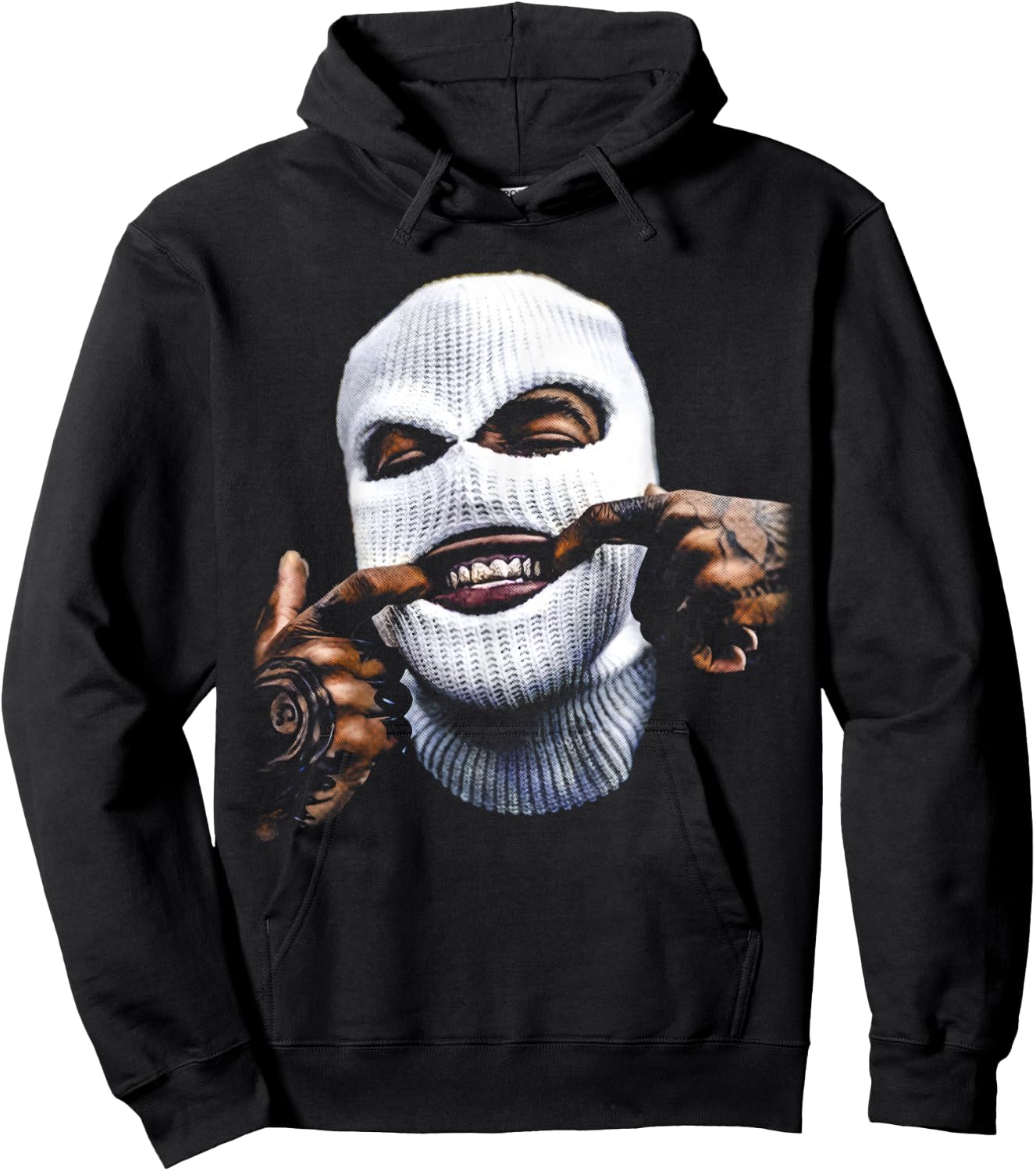 Funny Gangster Gangsta Hip HOP Hiphop Gold Teeth Hustle Hoodie - Hoodie | Black
